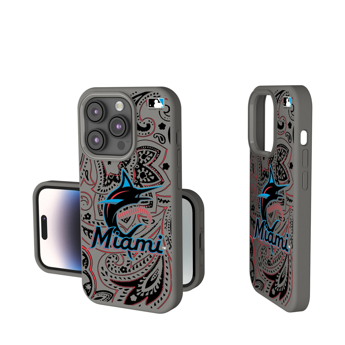 Miami Marlins Paisley Soft Touch Phone Case 1