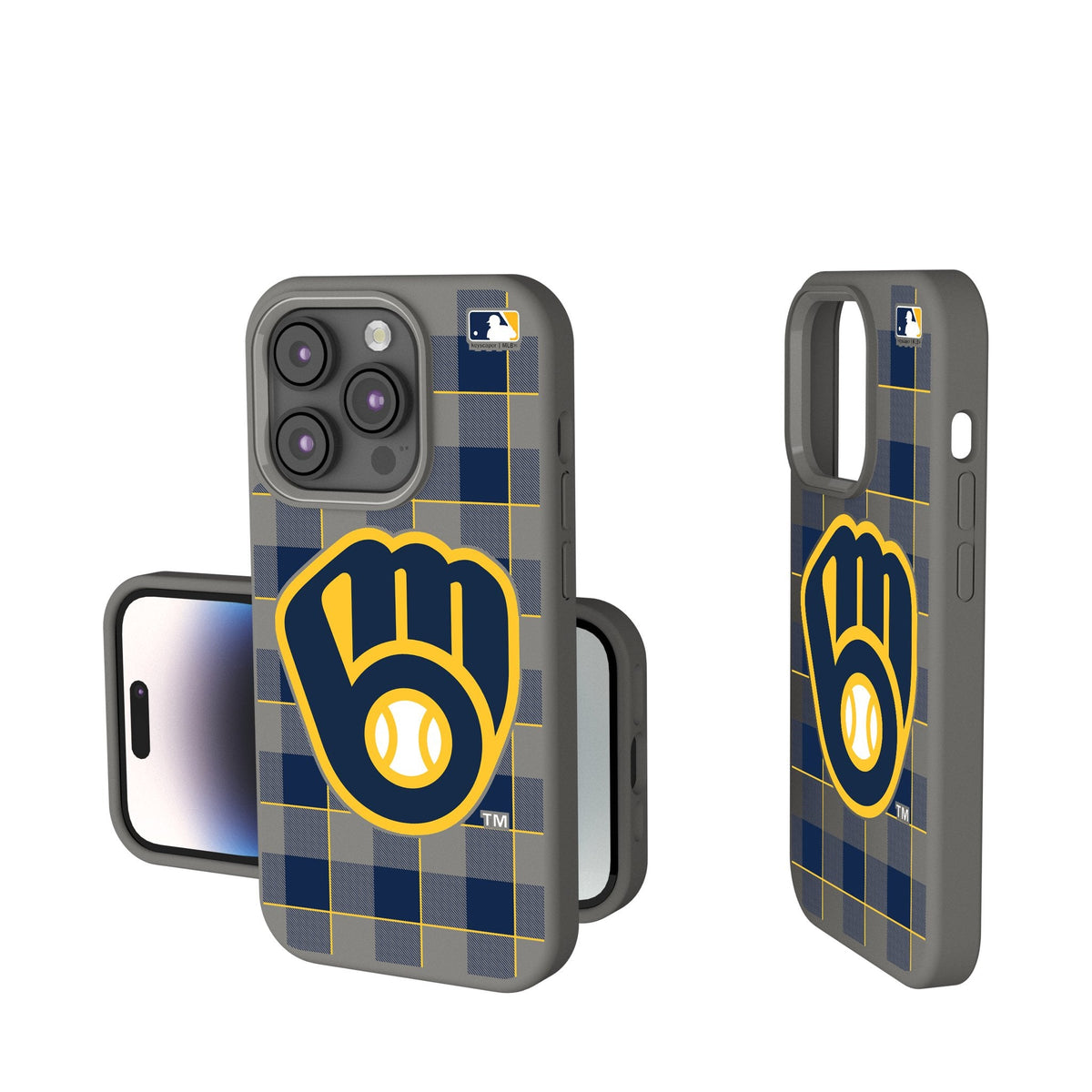 Milwaukee Brewers Plaid Soft Touch Phone Case