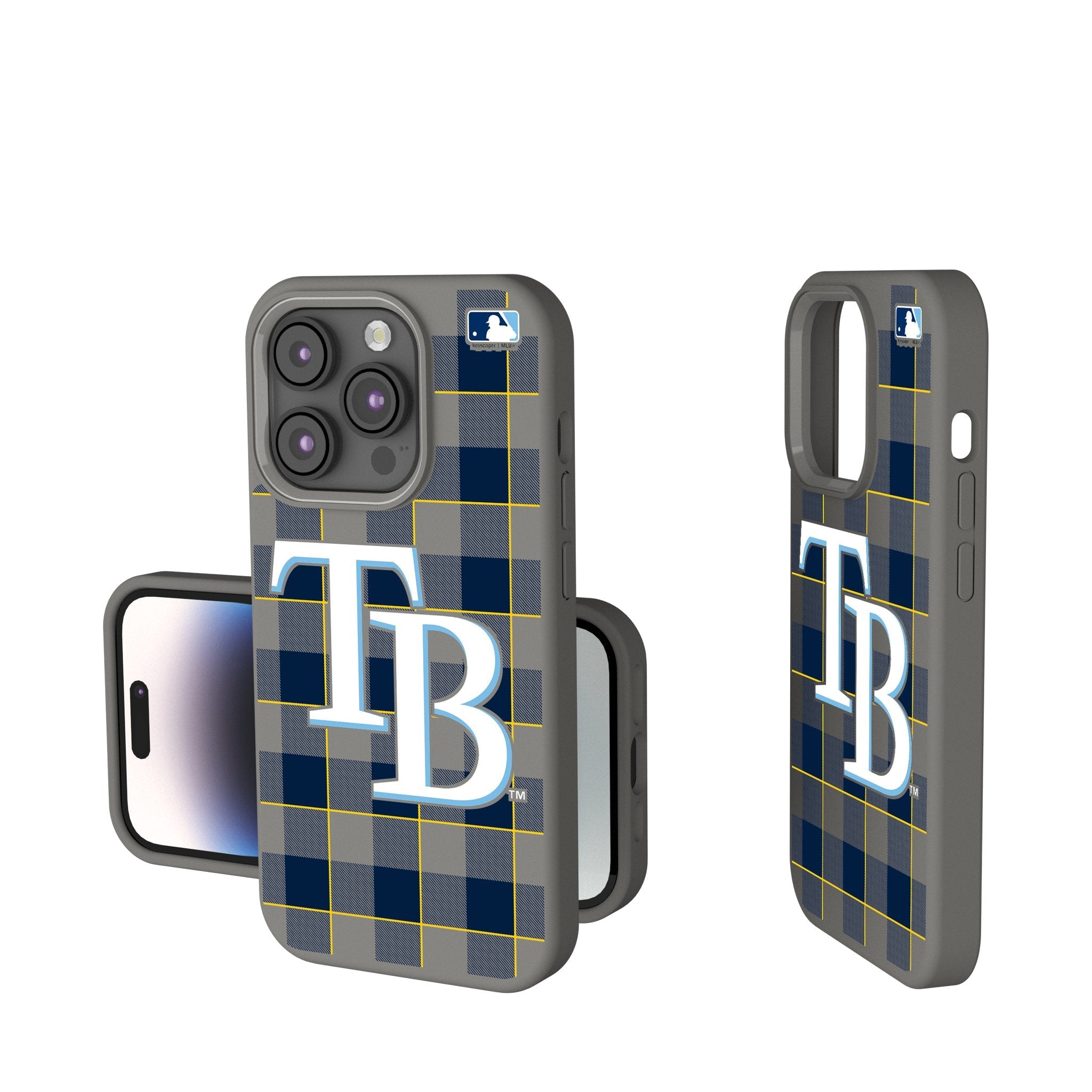 Tampa Bay Rays Plaid Soft Touch Phone Case for Apple iPhone 1