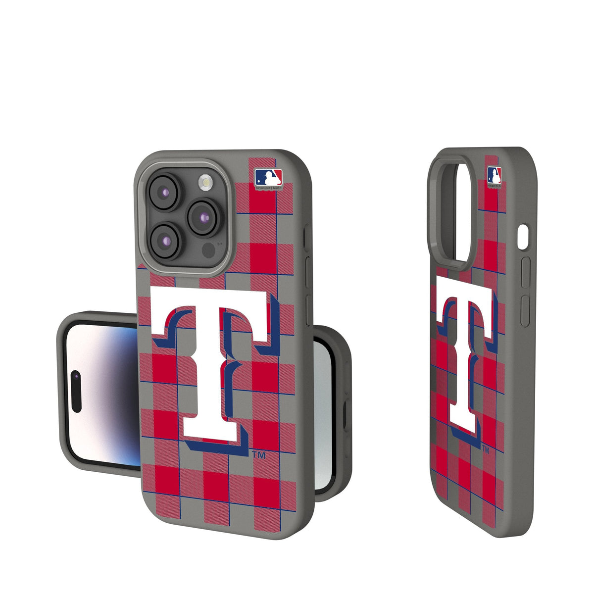 Texas Rangers Plaid Soft Touch Phone Case for Apple iPhone