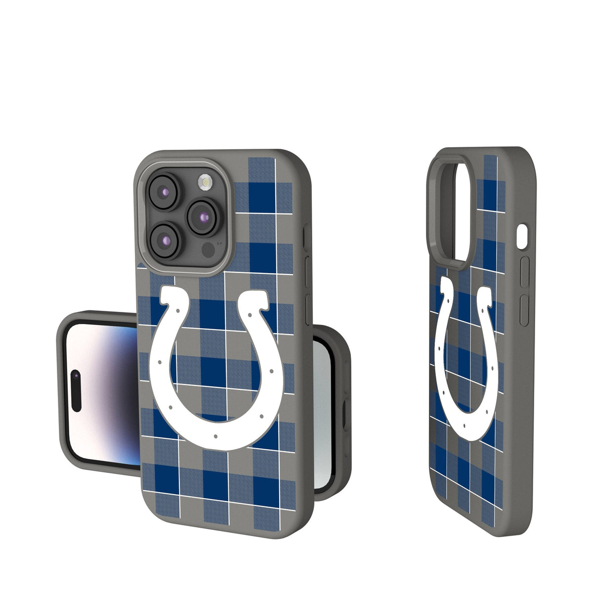 Indianapolis Colts Plaid Soft Touch Phone Case 1