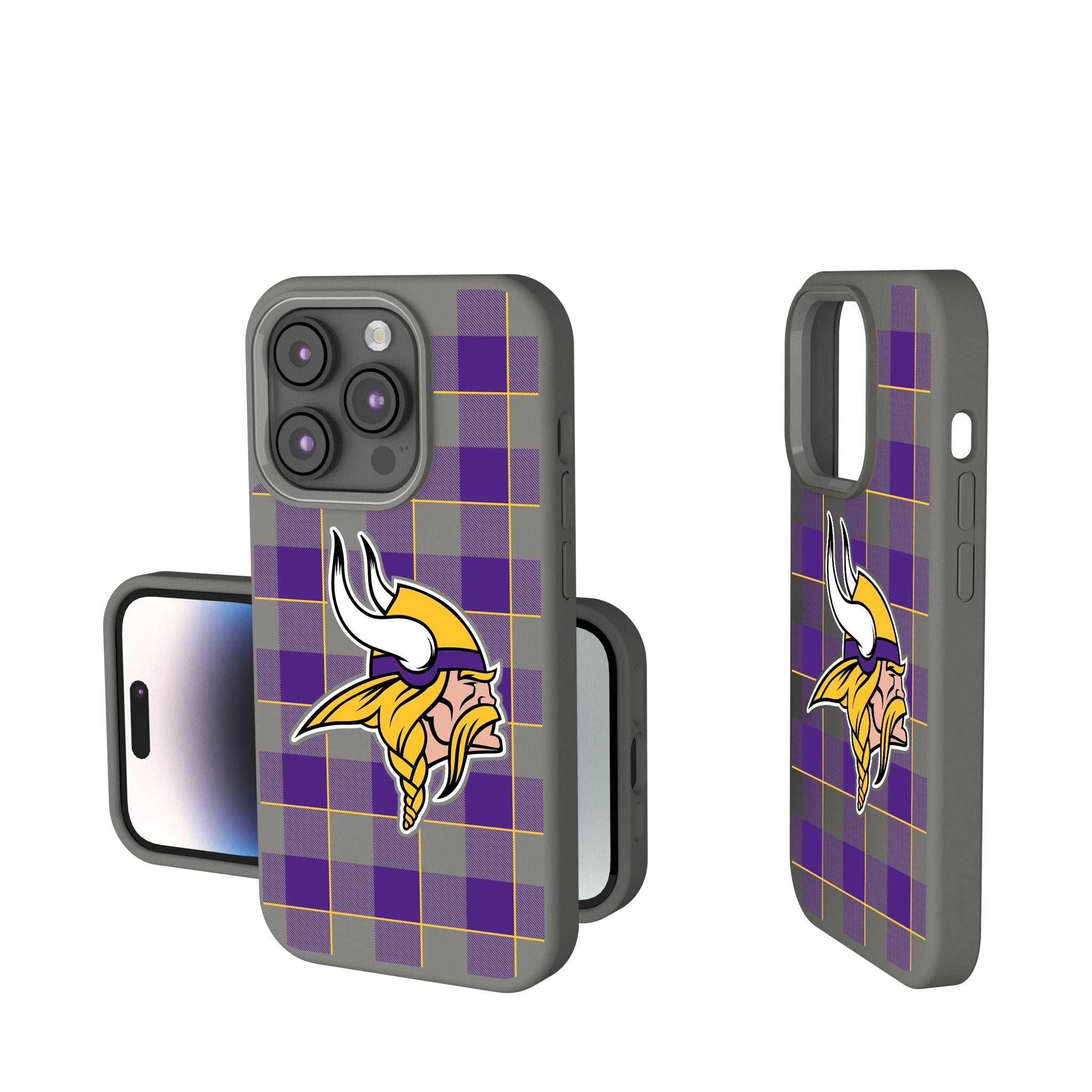 Minnesota Vikings Plaid Soft Touch Phone Case 1