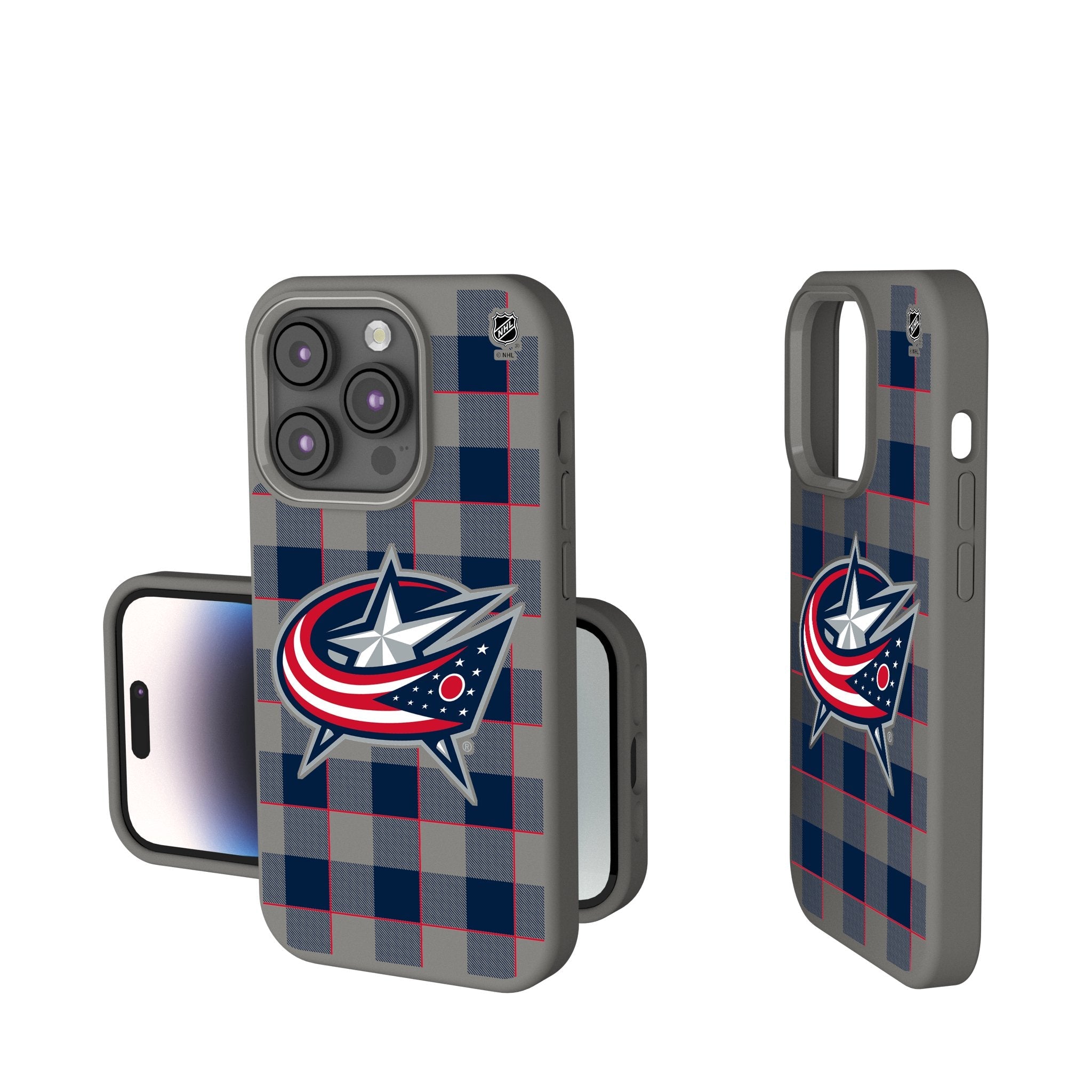 Columbus Blue Jackets Plaid Soft Touch Phone Case