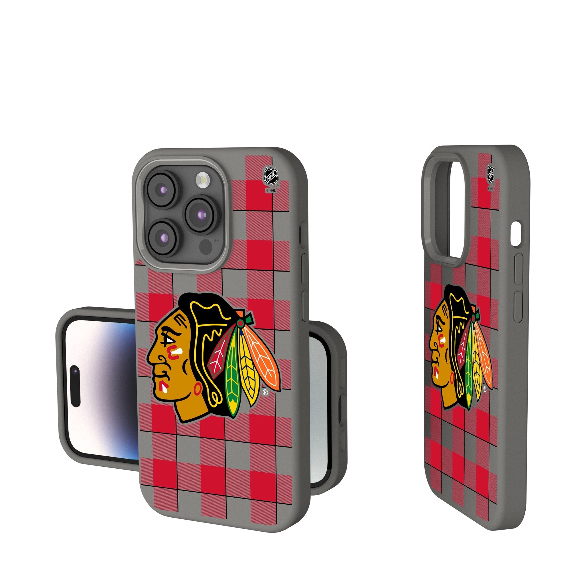 Chicago Blackhawks Plaid Soft Touch Phone Case