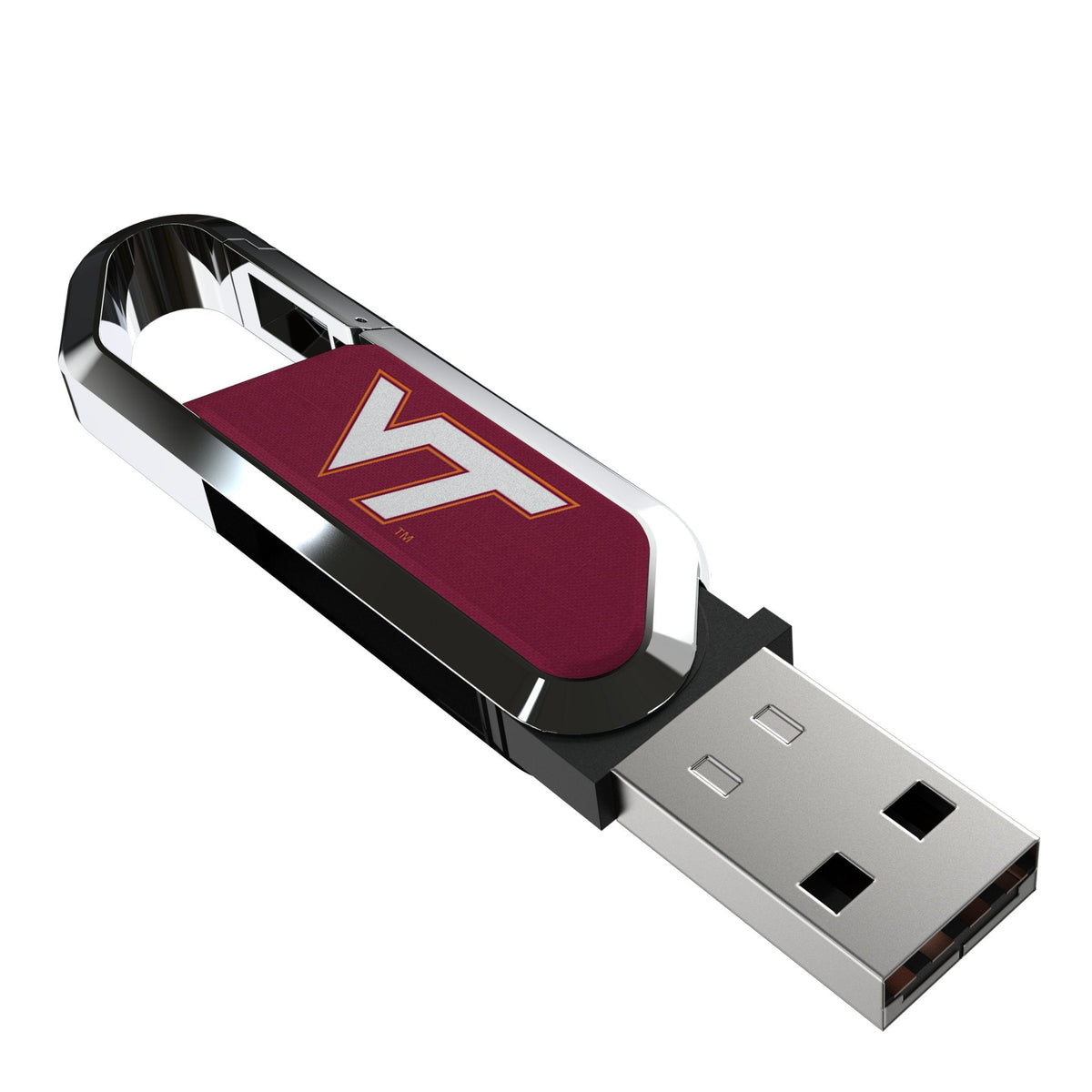 Virginia Tech Hokies Solid USB 64GB Clip Style Flash Drive 1