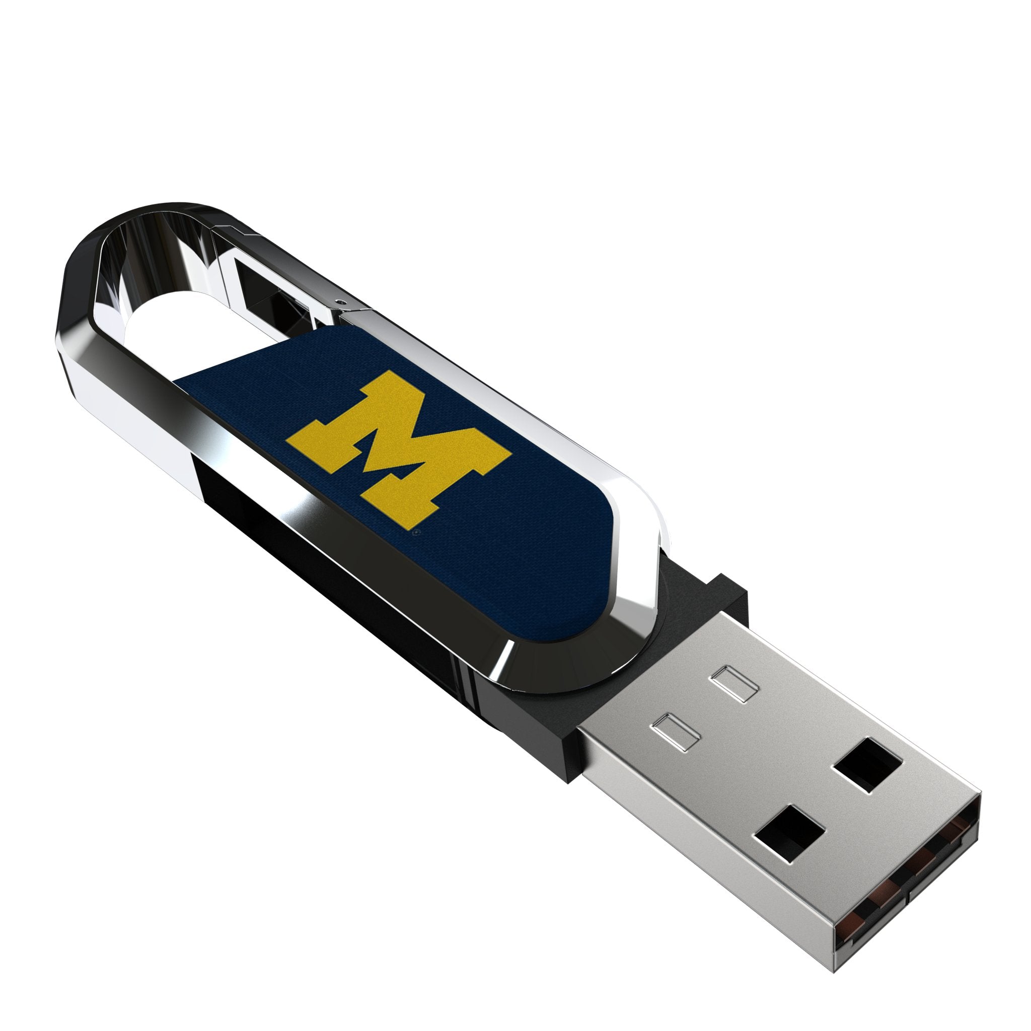 University of Michigan Wolverines Solid USB 64GB Clip Style Flash Drive