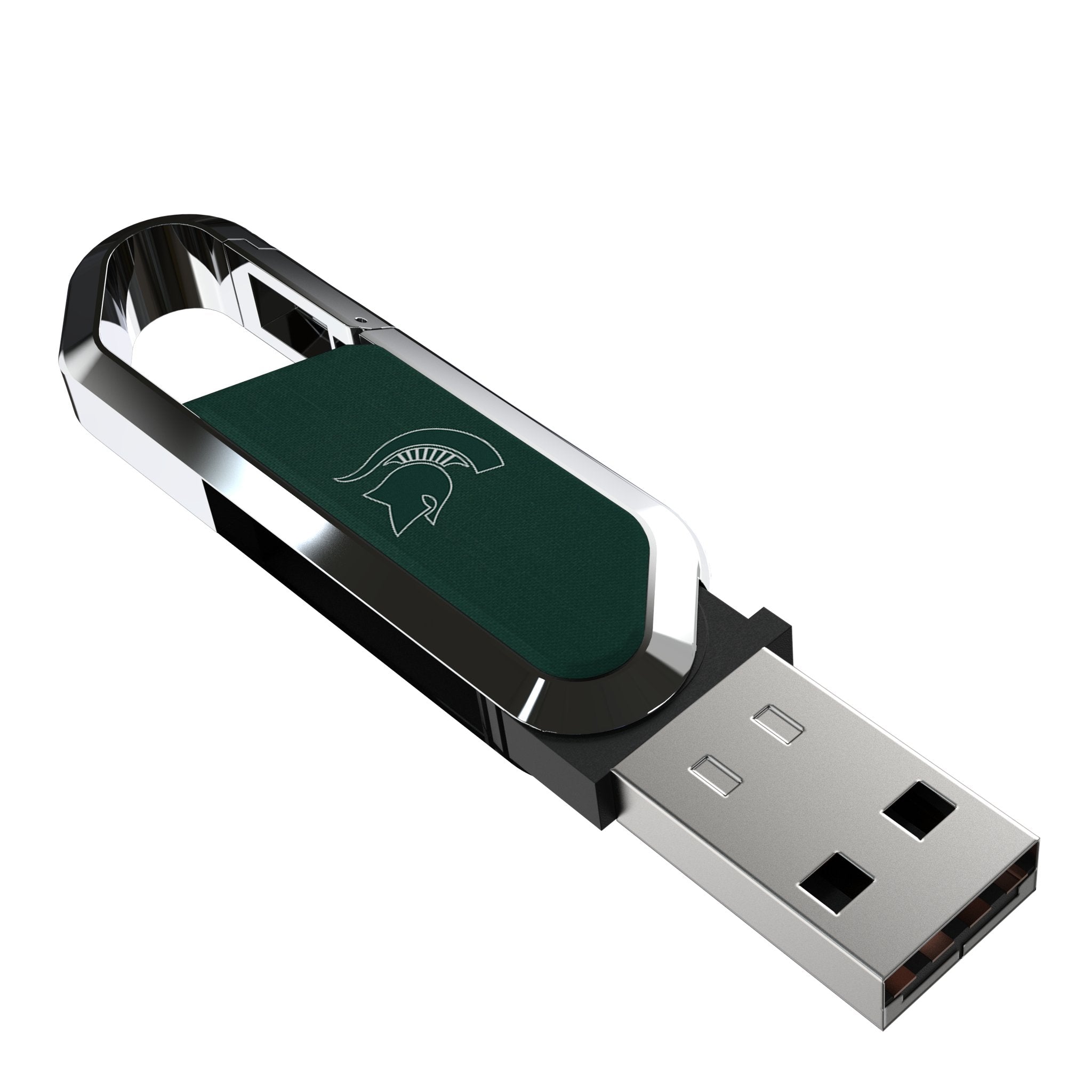 Michigan State University Spartans Solid USB 64GB Clip Style Flash Drive