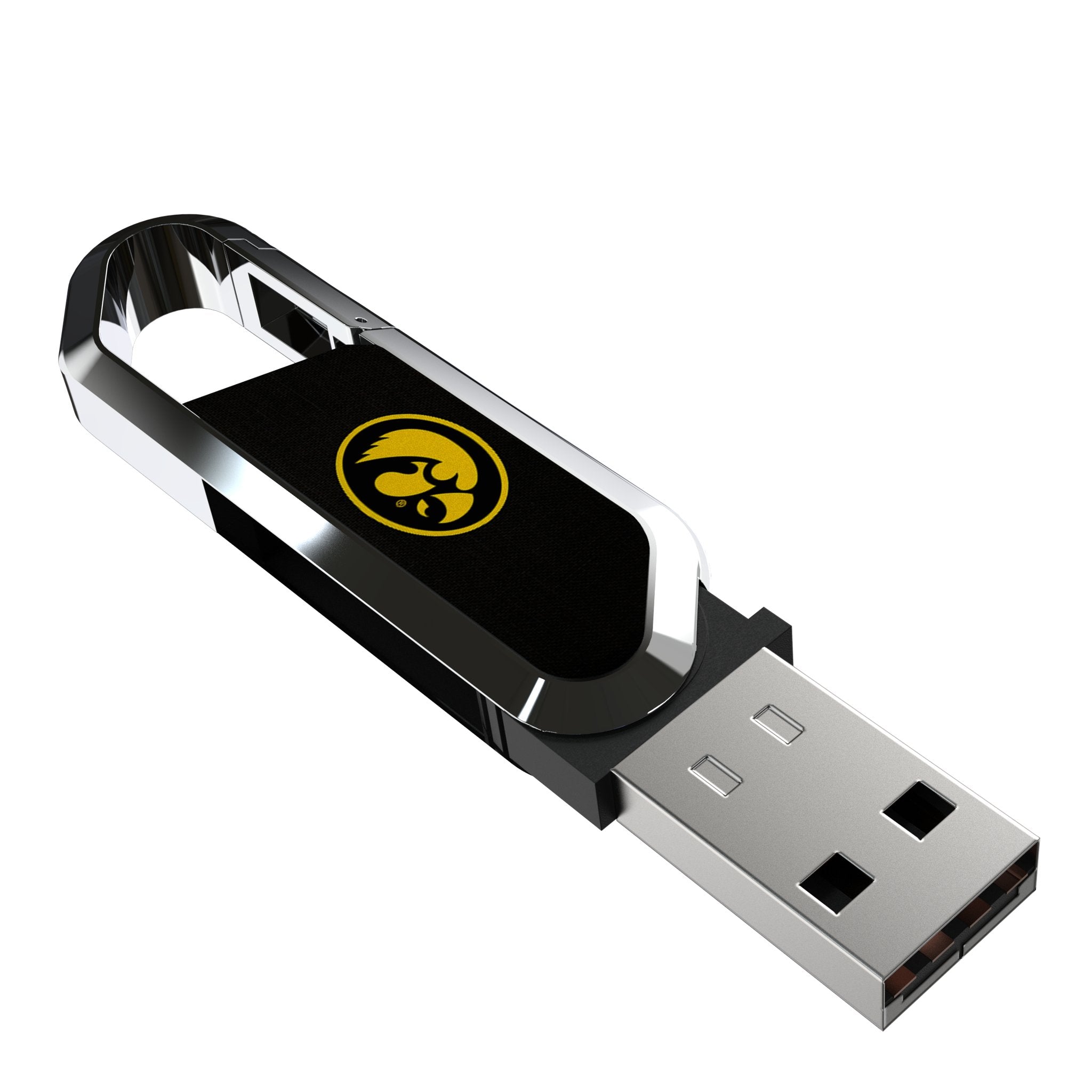 University of Iowa Hawkeyes Solid USB 64GB Clip Style Flash Drive 1
