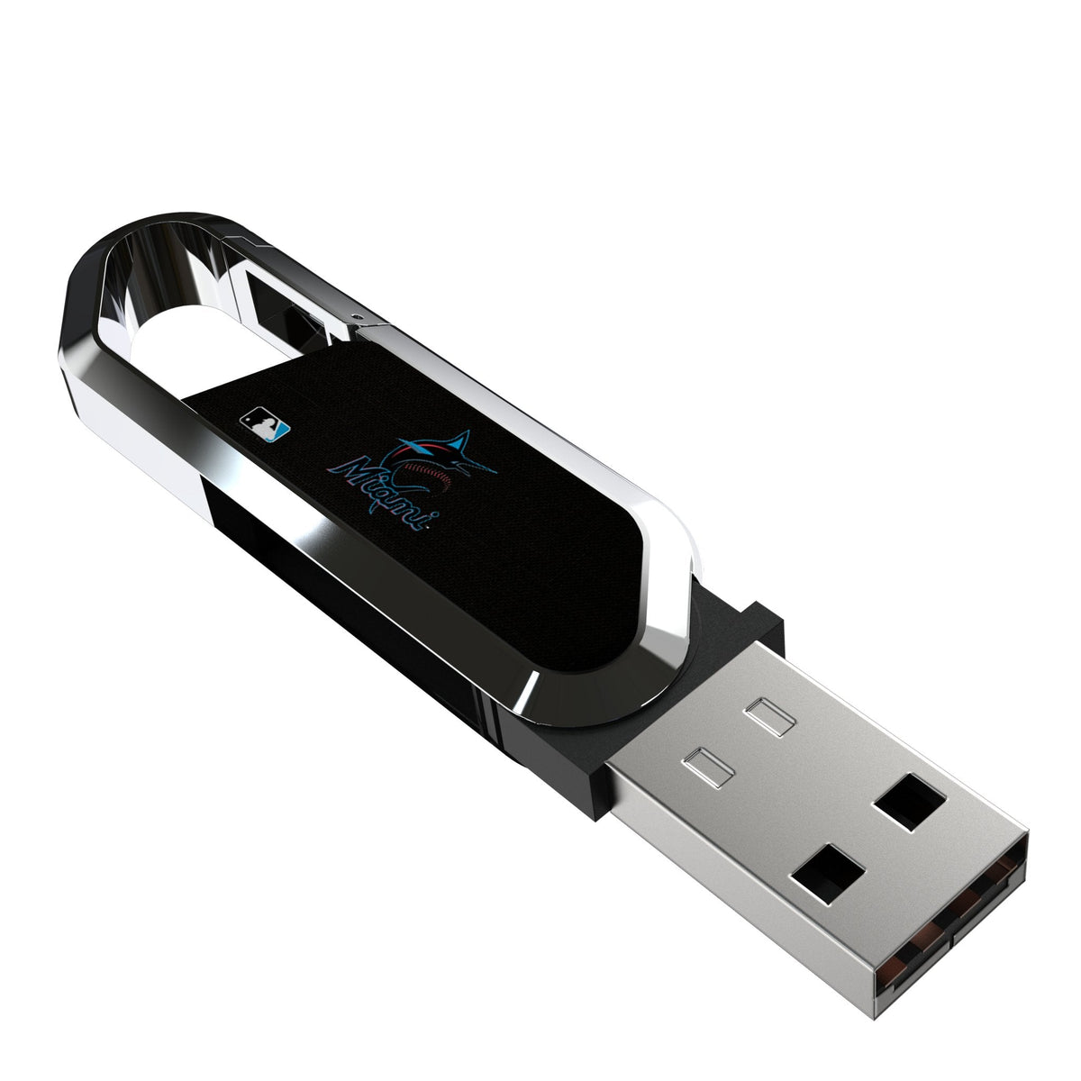 Miami Marlins Solid USB 64GB Clip Style Flash Drive 1