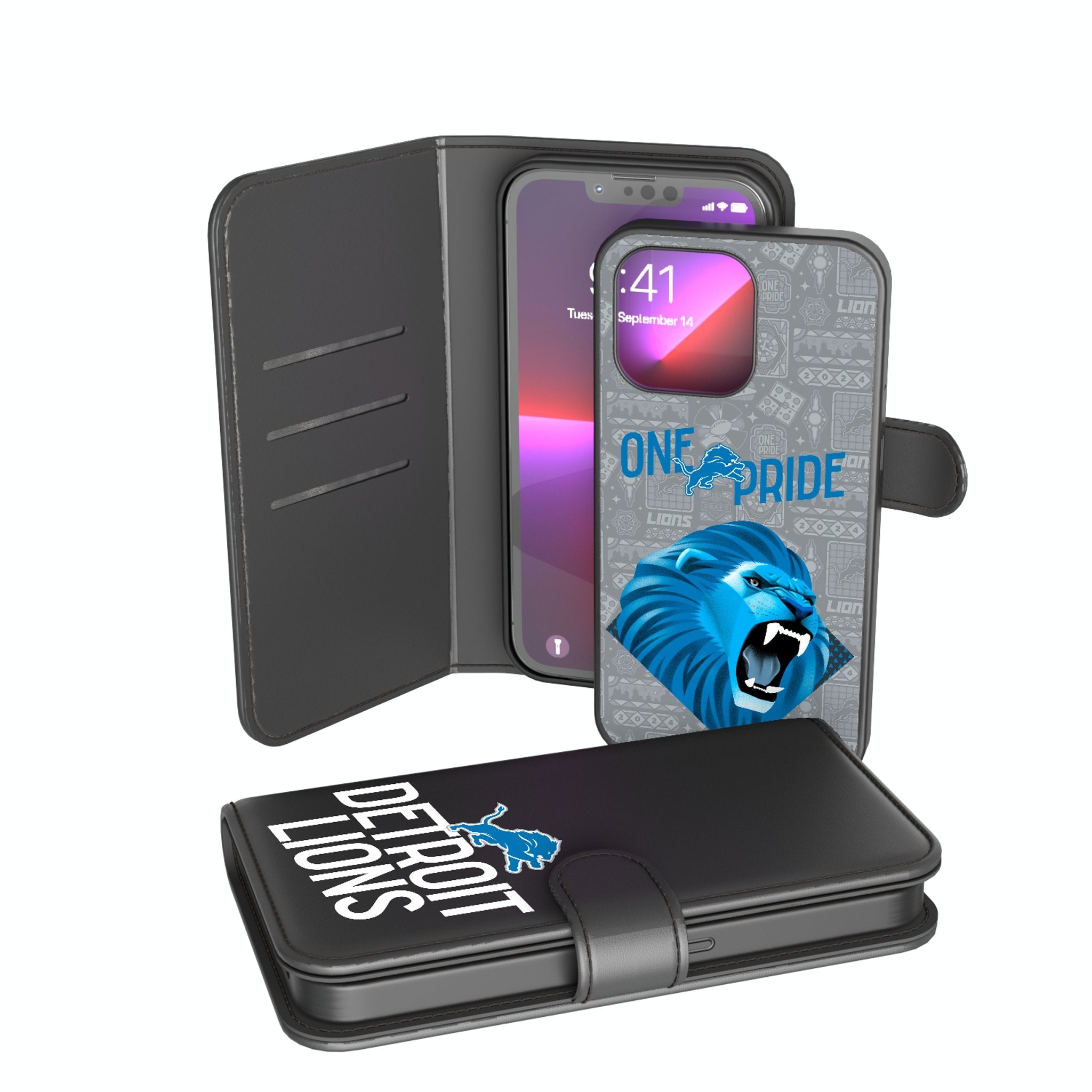 Detroit Lions 2024 Illustrated Limited Edition Wallet Phone Case 1