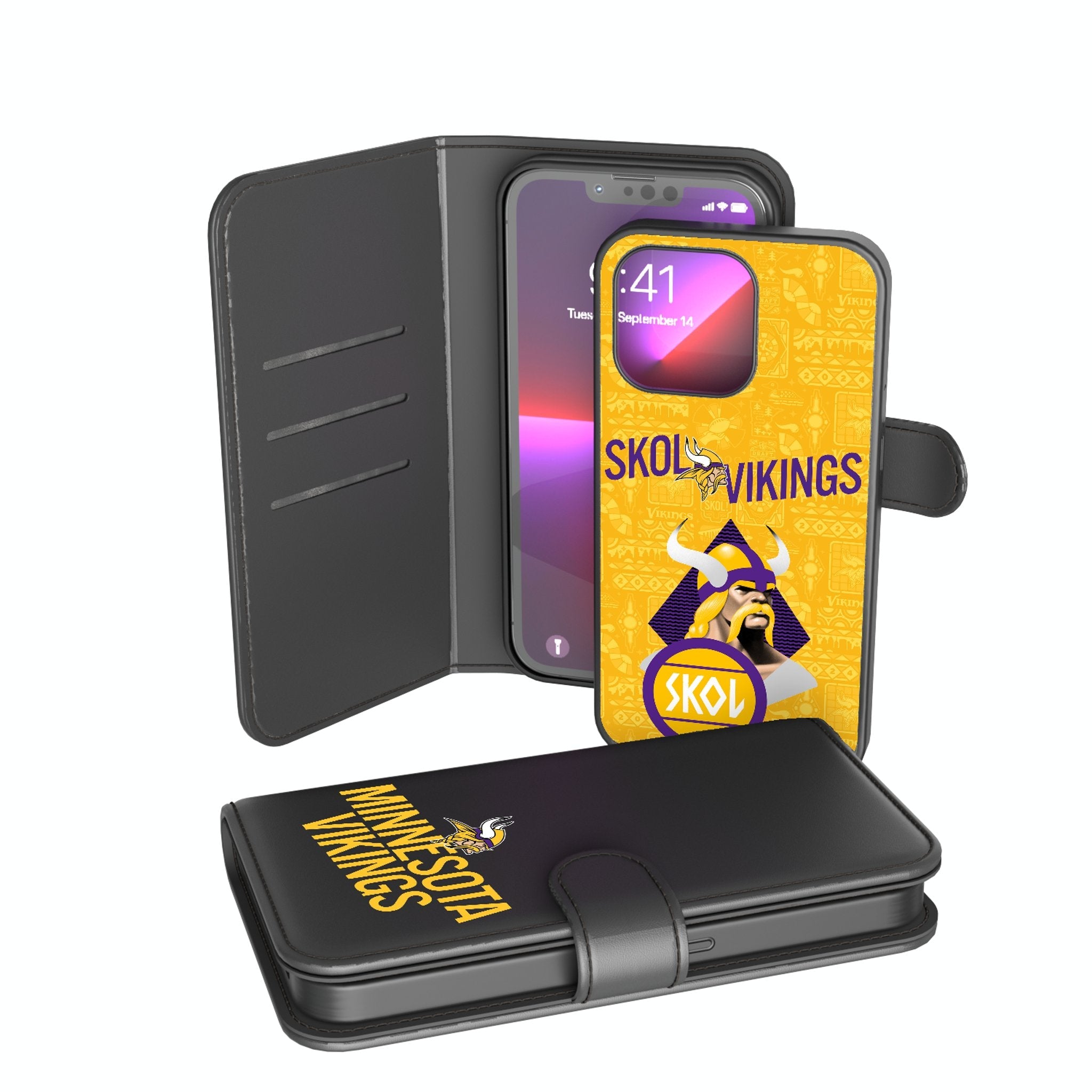 Minnesota Vikings 2024 Illustrated Limited Edition Wallet Phone Case 1