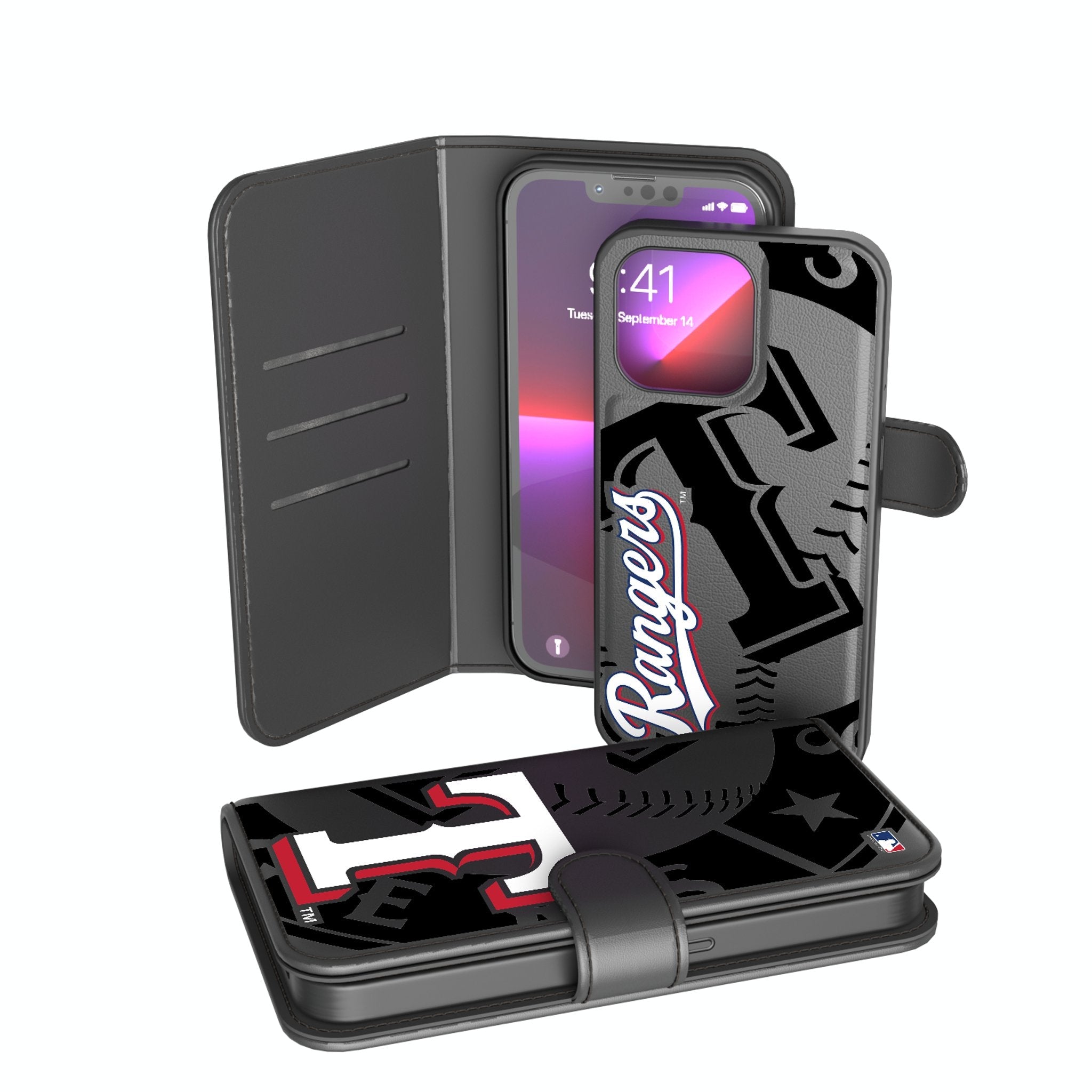Texas Rangers Monocolor Tilt Wallet Phone Case for Apple iPhone 1