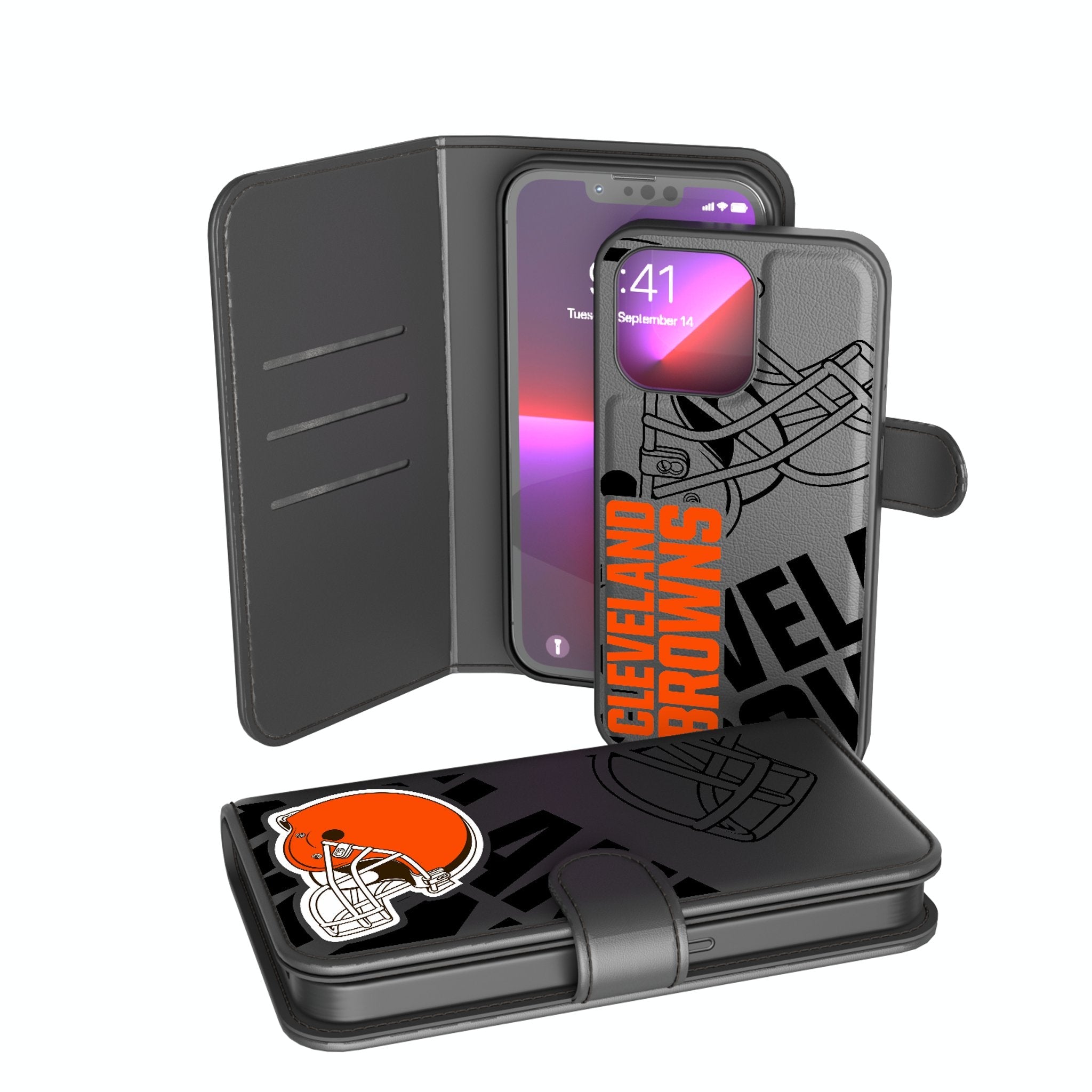 Cleveland Browns Monocolor Tilt Wallet Phone Case for Apple iPhone 1