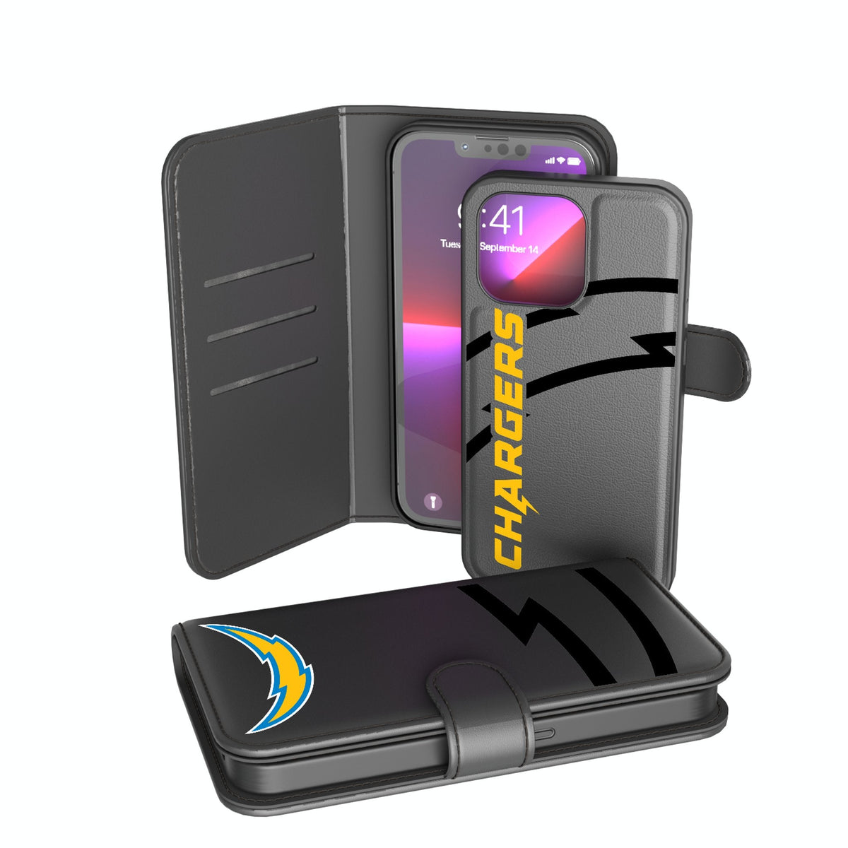 Los Angeles Chargers Monocolor Tilt Wallet Phone Case 1
