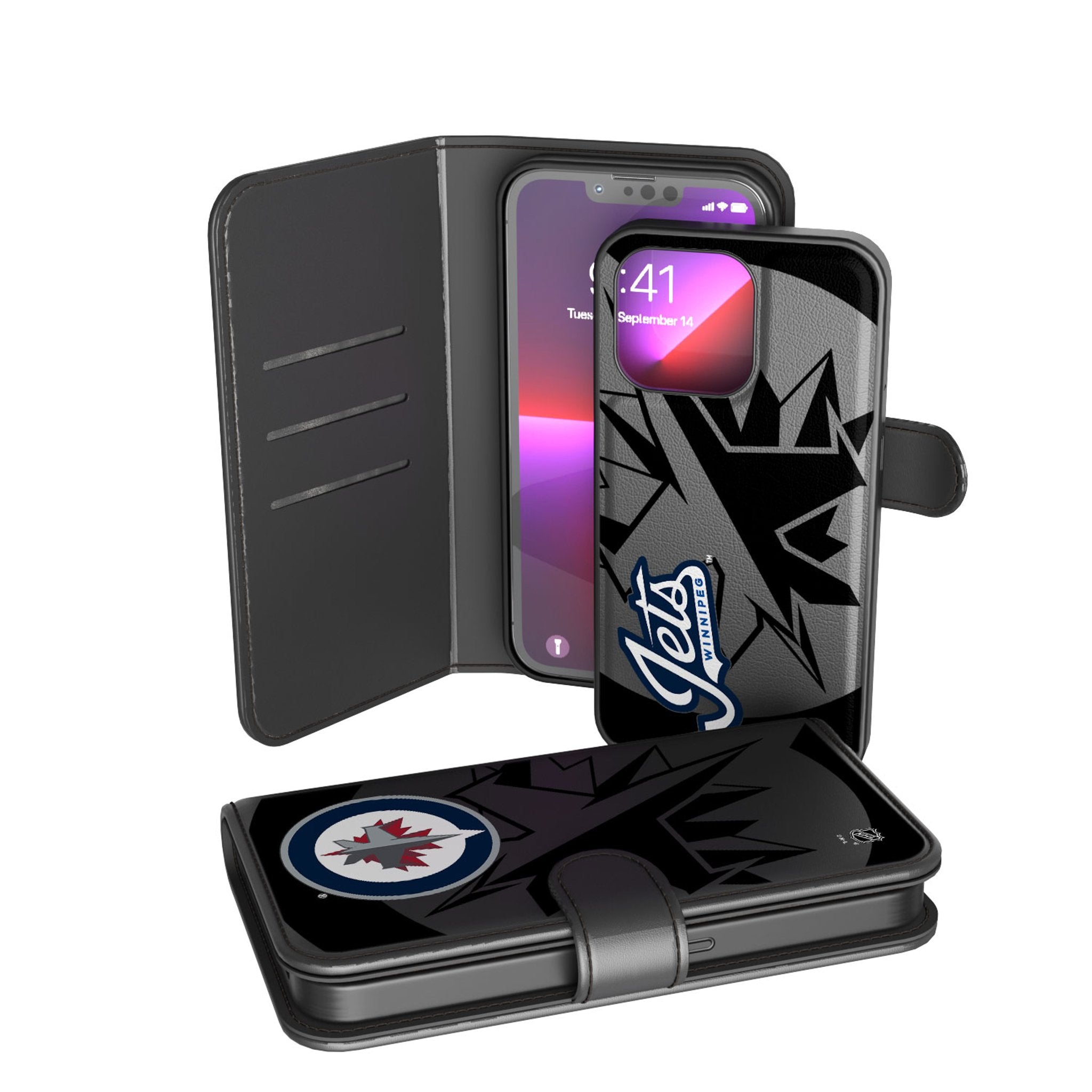 Winnipeg Jets Monocolor Tilt Wallet Phone Case for Apple iPhone