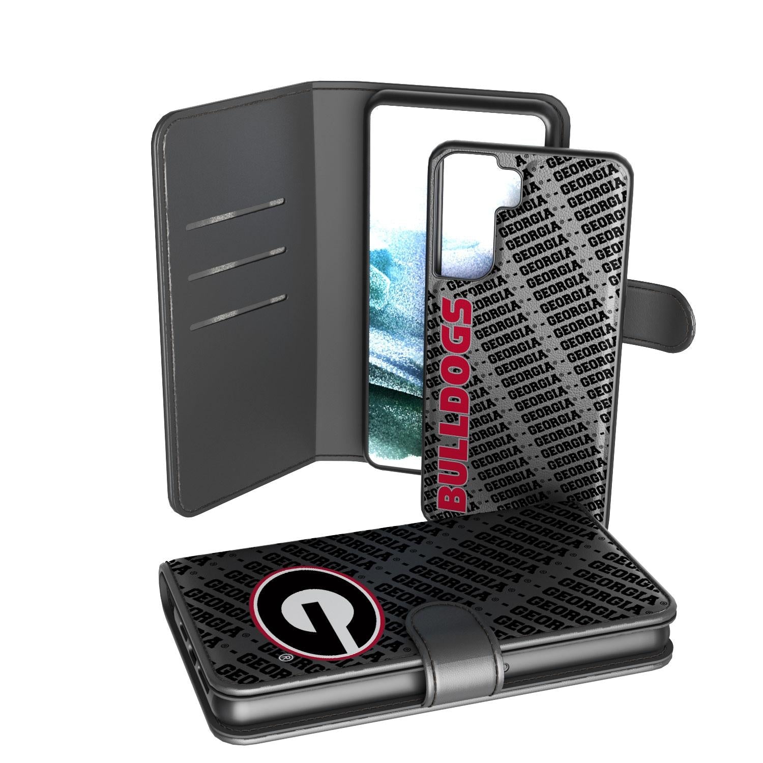 University of Georgia Bulldogs Monocolor Tilt Wallet Phone Case for Apple iPhone 2