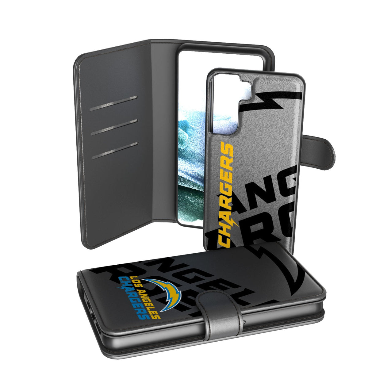 Los Angeles Chargers Monocolor Tilt Wallet Phone Case 2