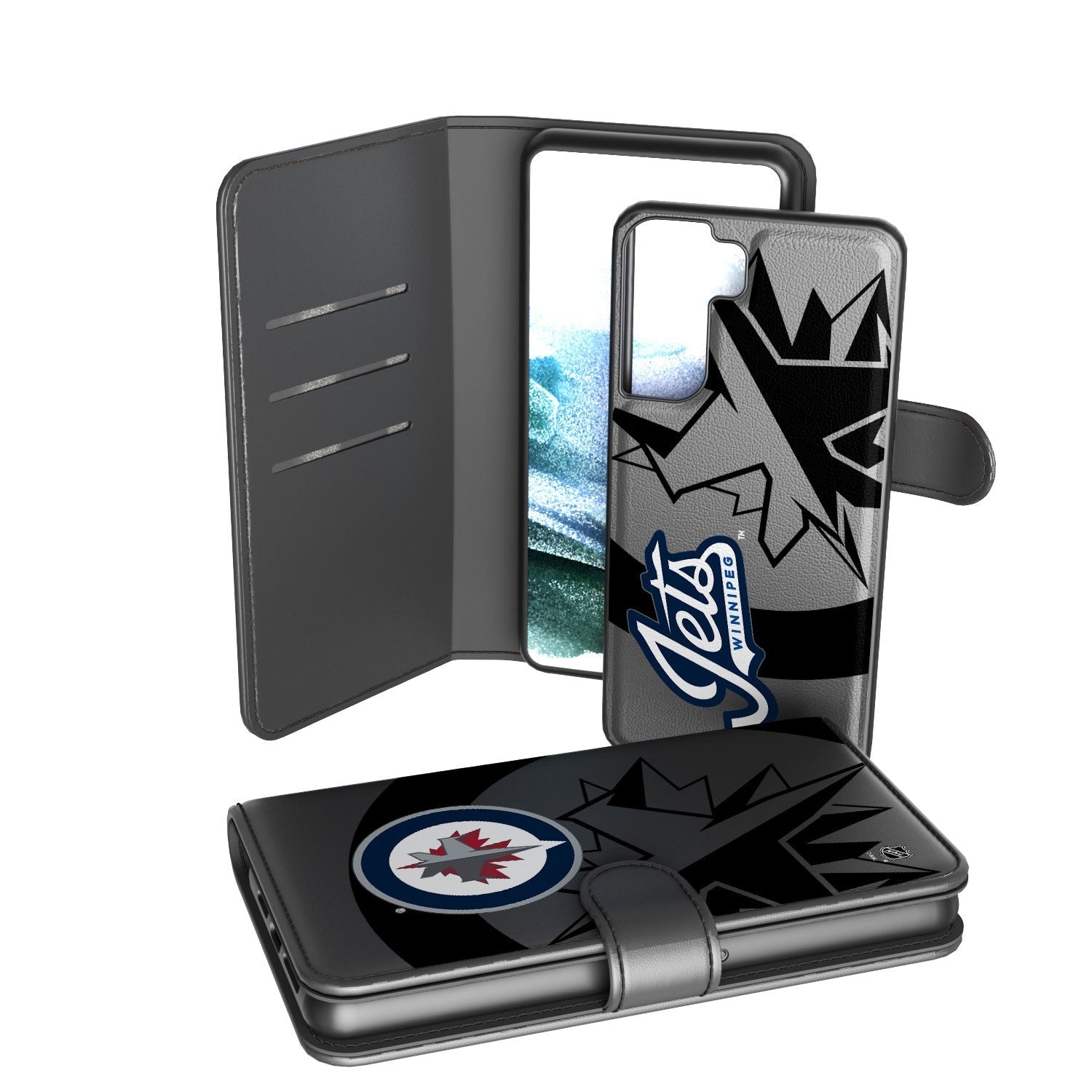 Winnipeg Jets Monocolor Tilt Wallet Phone Case for Apple iPhone