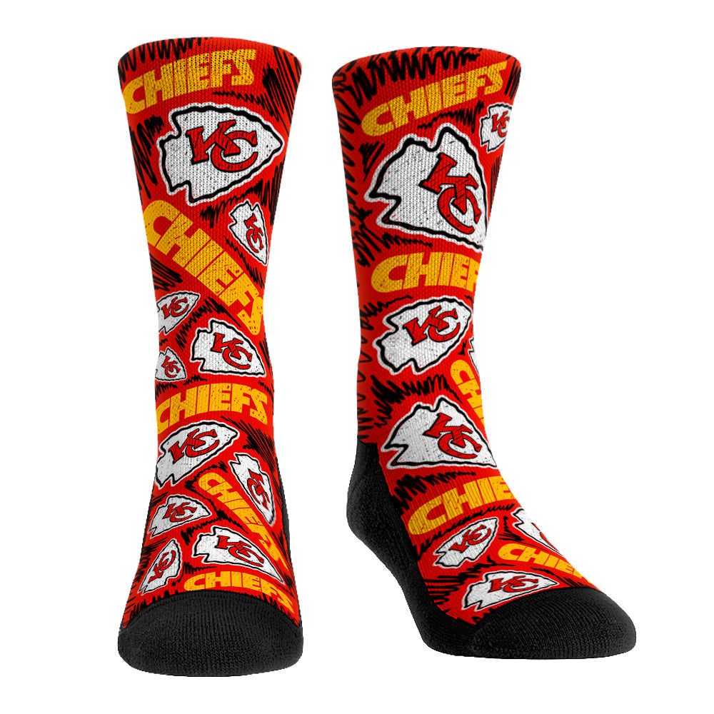 Kansas City Chiefs - Logo Sketch (Red) | Rock 'Em Socks