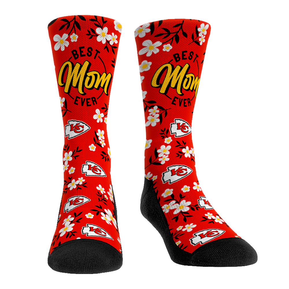 Kansas City Chiefs - Best Mom Floral | Rock 'Em Socks