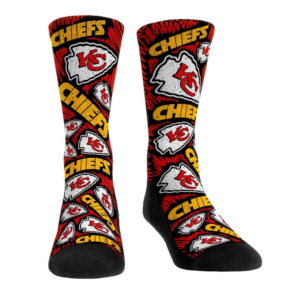 Kansas City Chiefs - Logo Sketch (Black) | Rock 'Em Socks