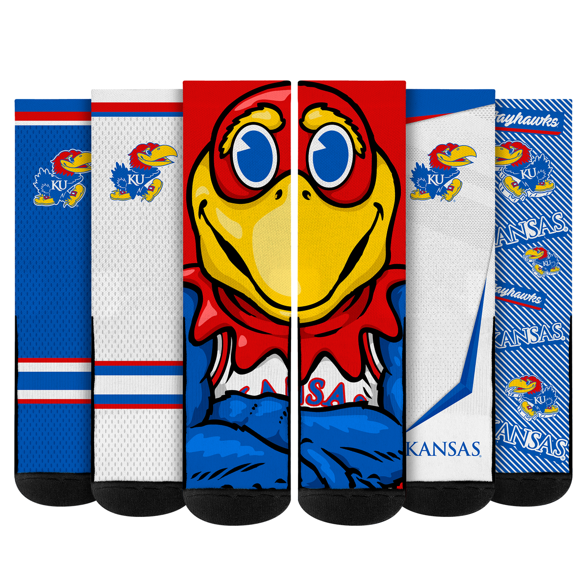 Kansas Jayhawks - Super Fan Bundle 5-Pack | Rock 'Em Socks