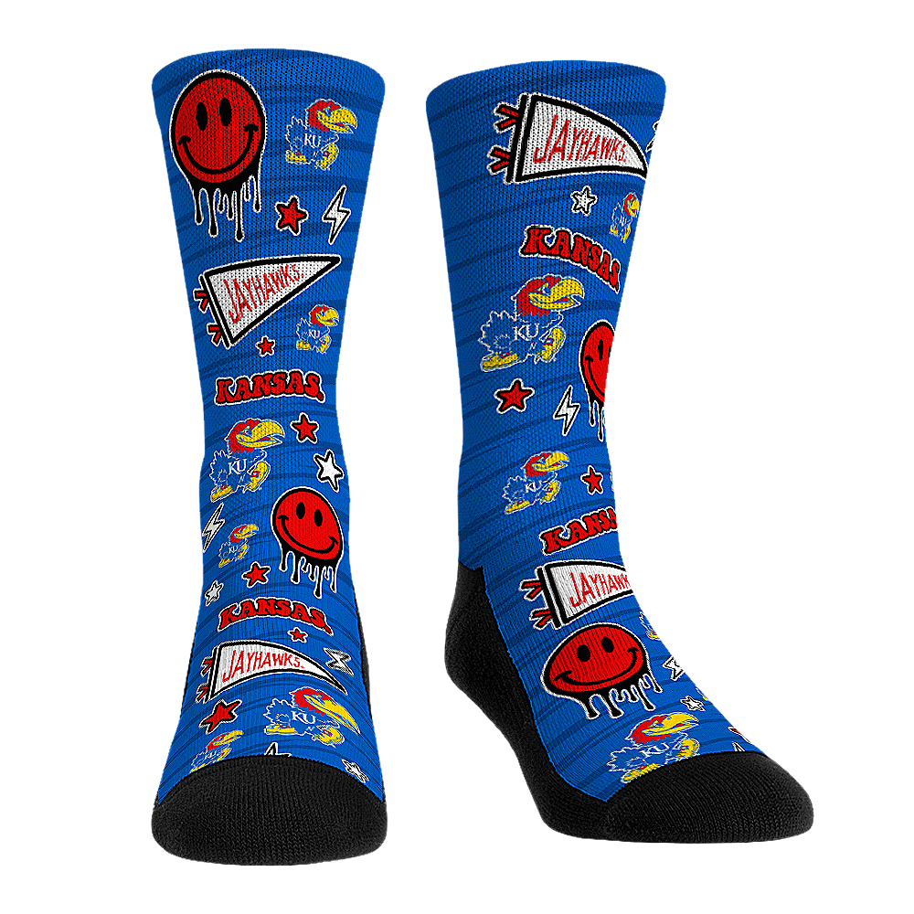 Kansas Jayhawks - Smiley Stickers | Rock 'Em Socks