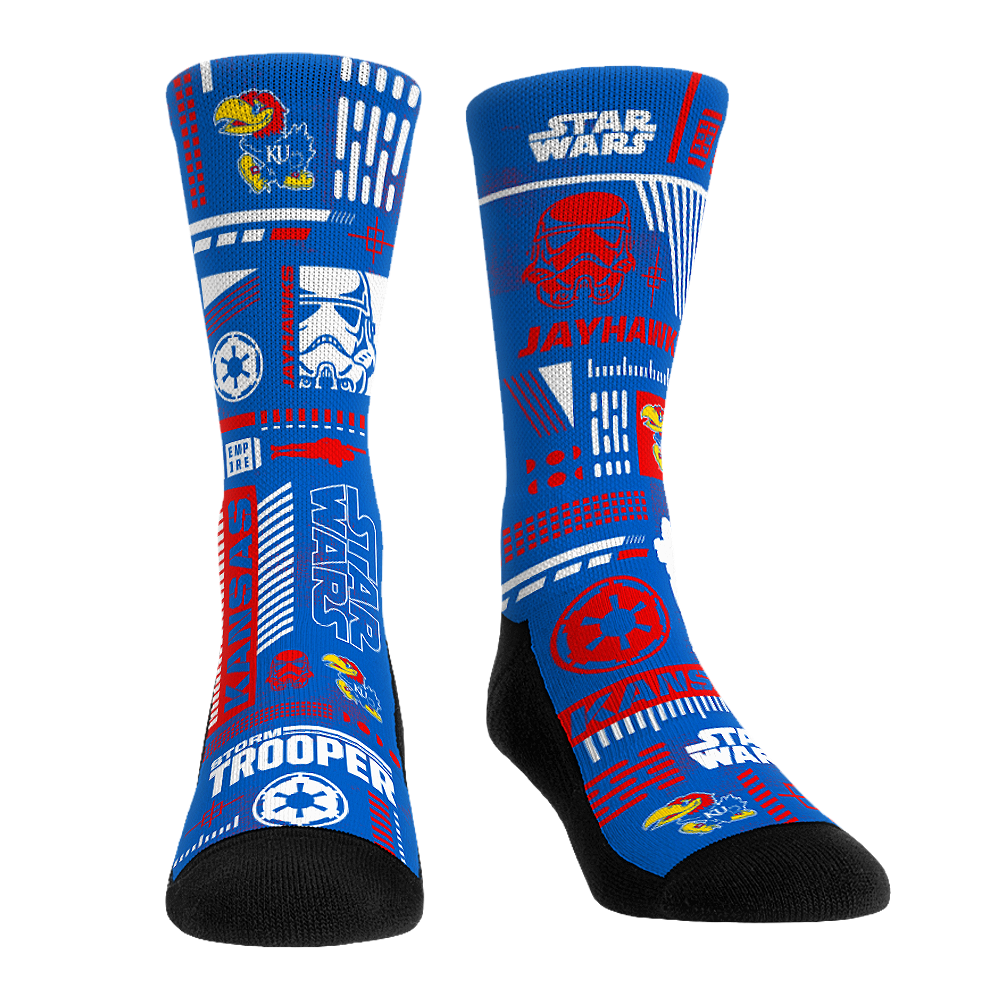 Kansas Jayhawks - Star Wars  - Stormtrooper Pattern | Rock 'Em Socks