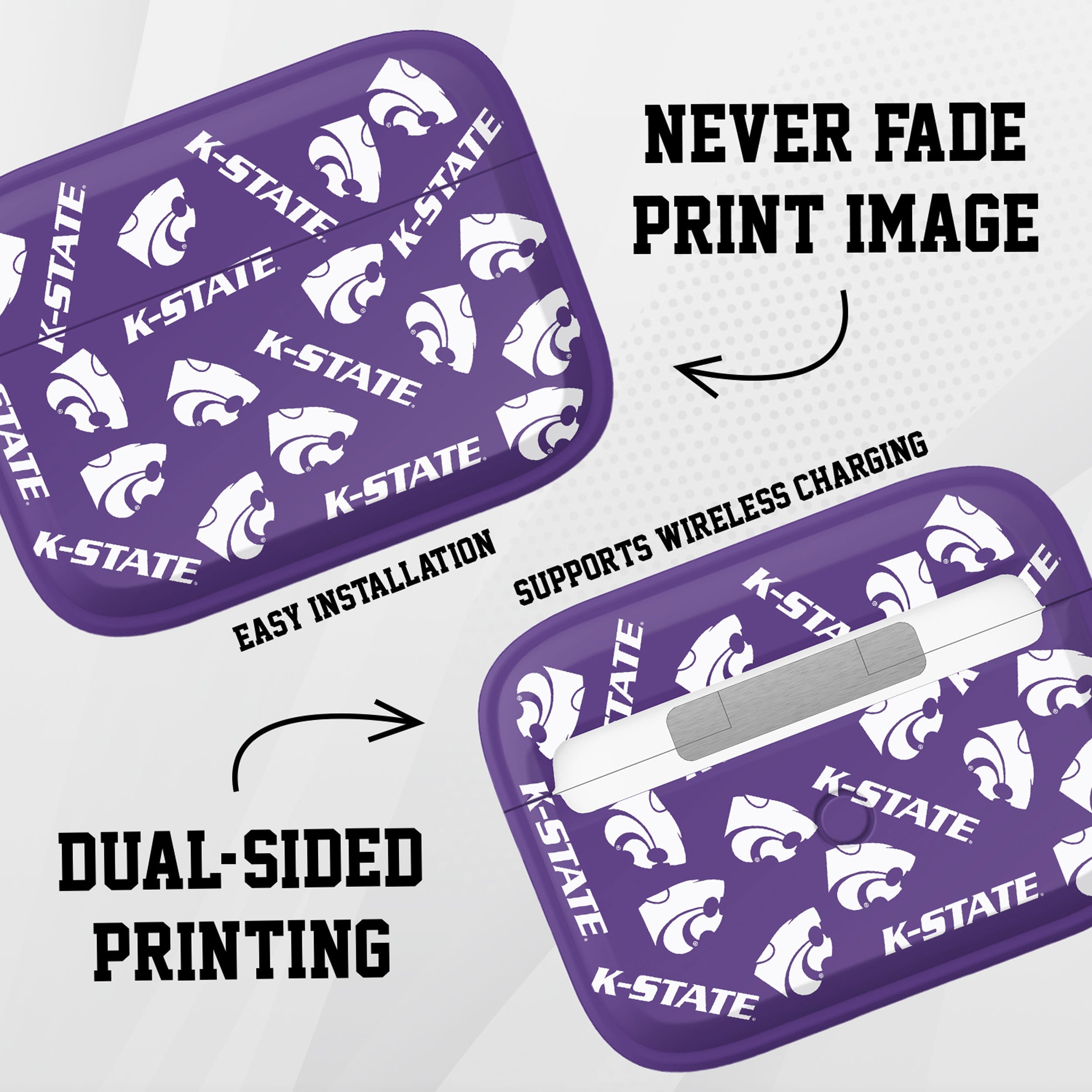Kansas State Wildcats HDX Apple Airpods Pro 1 & 2 Case Cover 13