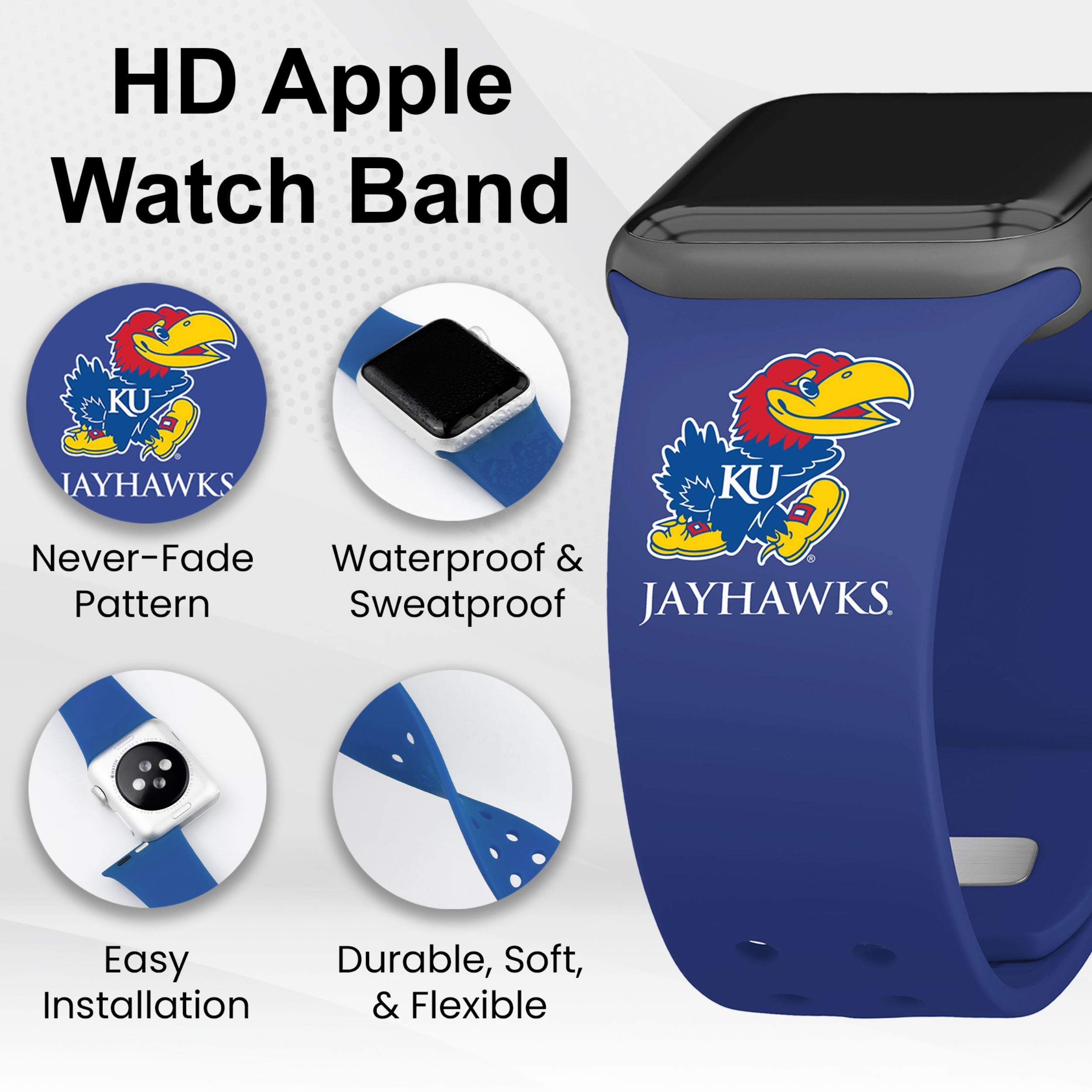 Kansas Jayhawks HD Apple Watch Band 20