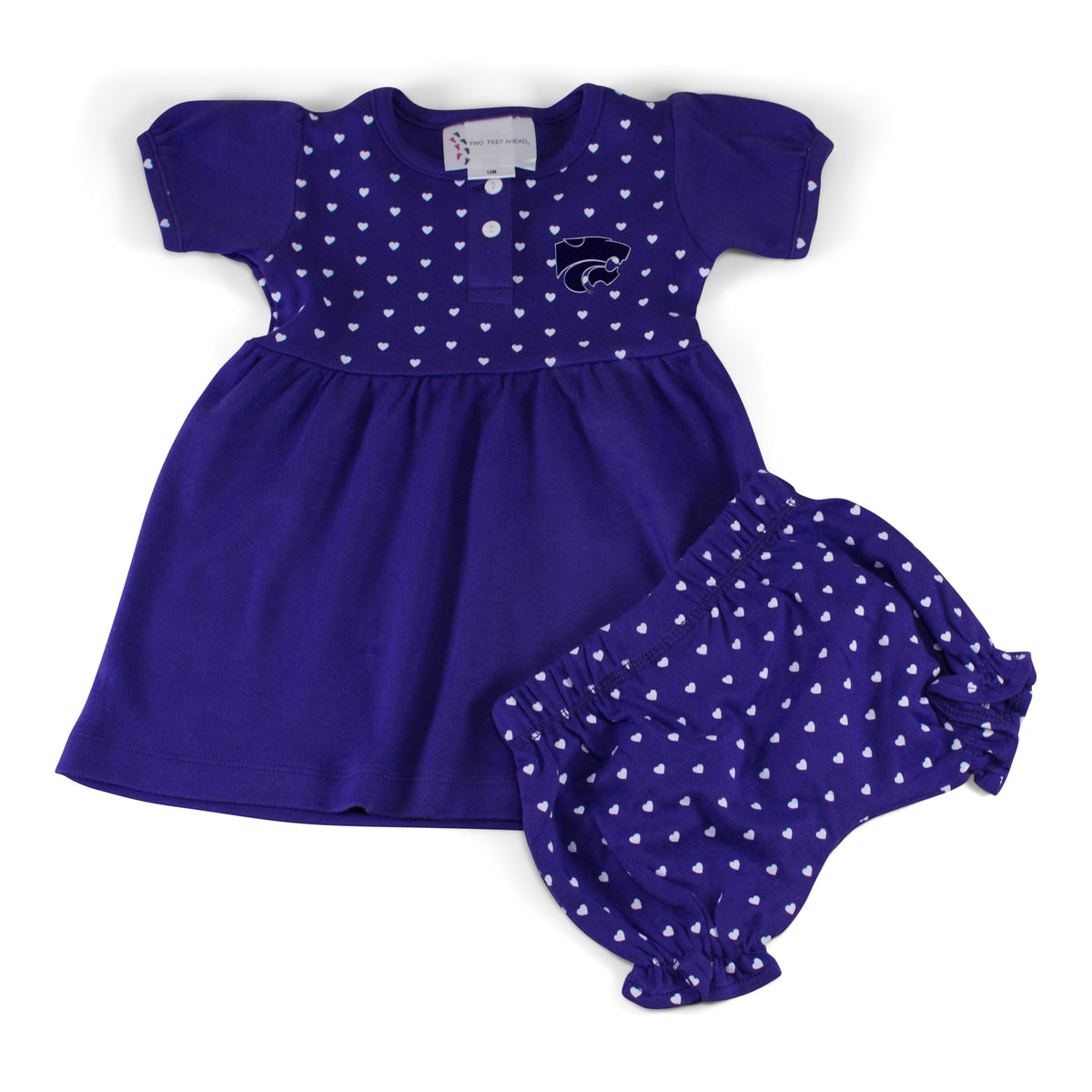Kansas State Girl's Heart Dress with Bloomers | Two Feet Ahead