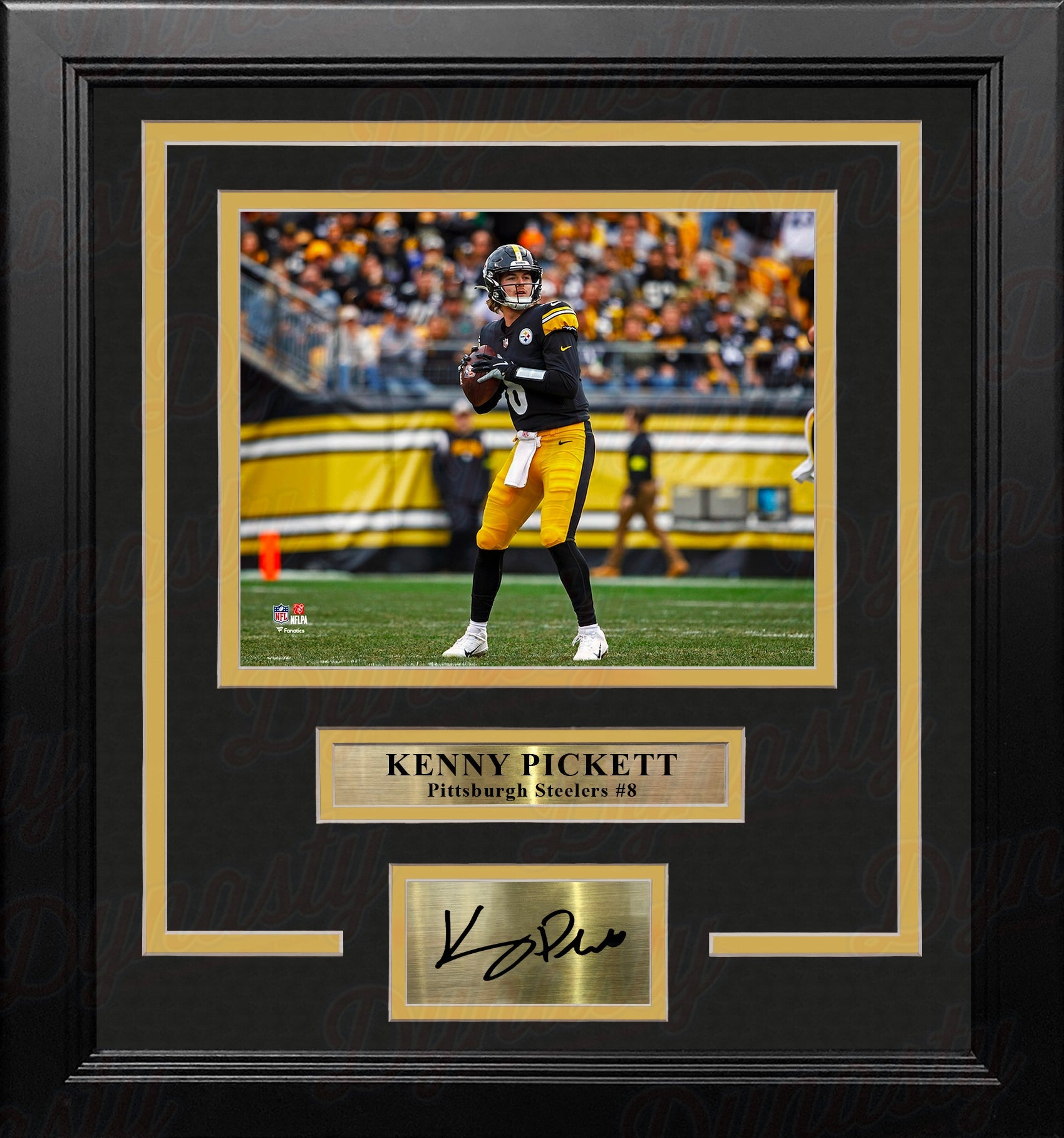 Kenny Pickett in Action Pittsburgh Steelers 8" x 10" Framed Football Photo with Engraved Autograph 1