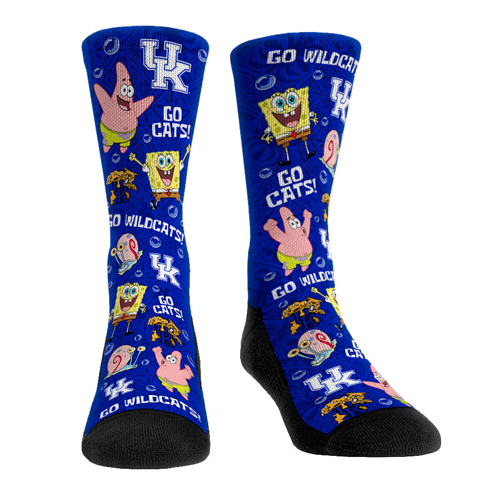 Kentucky Wildcats - SpongeBob SquarePants Characters All-Over | Rock 'Em Socks 1