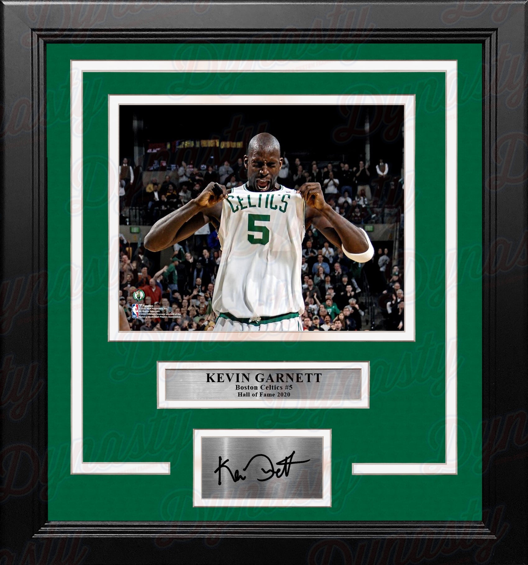 Kevin Garnett Celebration Boston Celtics 8" x 10" Framed Basketball Photo with Engraved Autograph 1