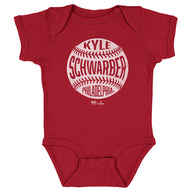 Kyle Schwarber Philadelphia Vintage Baseball - Kids Baby Onesie / Red / 6M