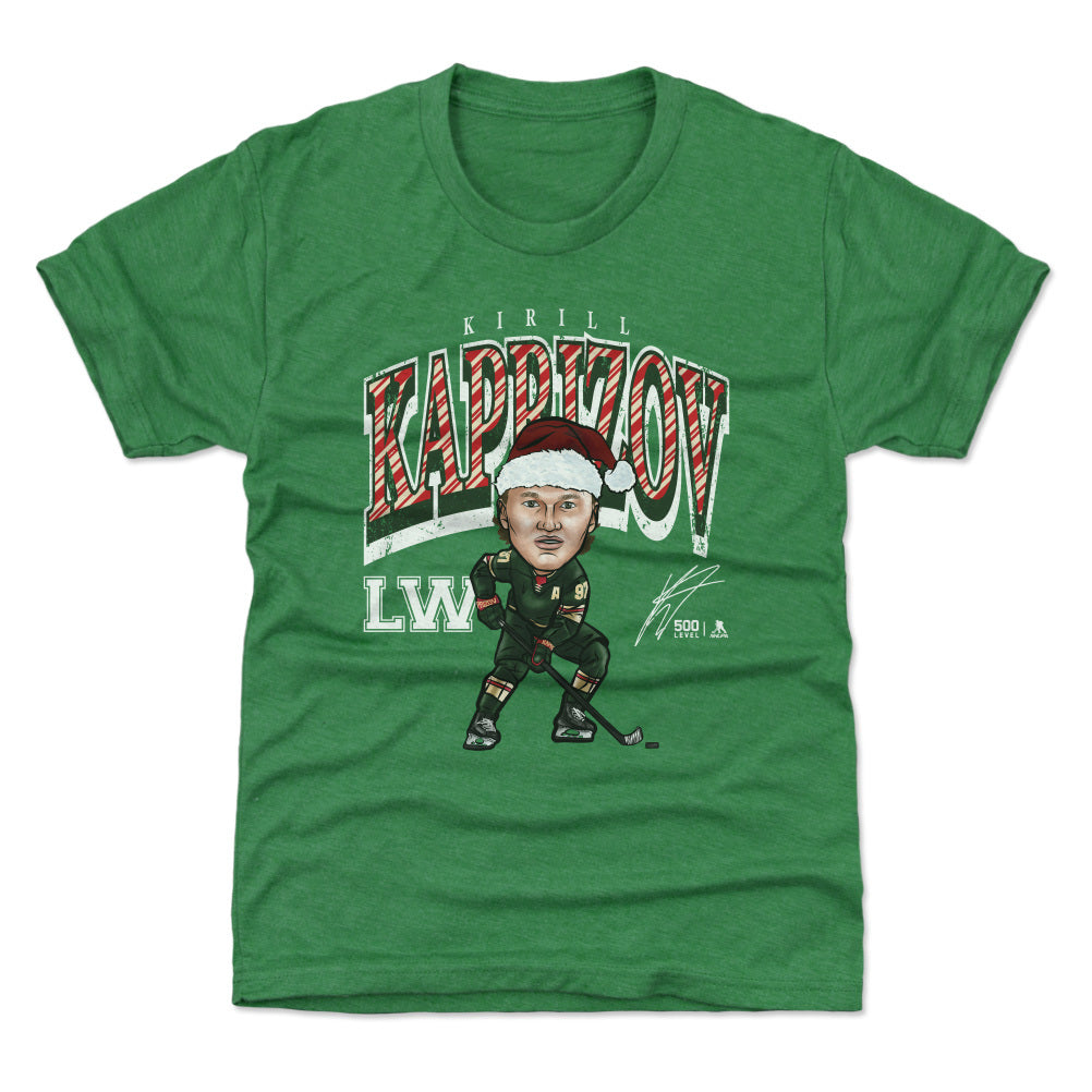 Kirill Kaprizov Minnesota Cartoon Santa Hat