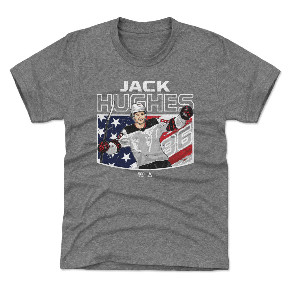 Jack Hughes New Jersey American Flag 1