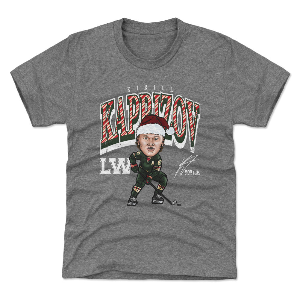 Kirill Kaprizov Minnesota Cartoon Santa Hat
