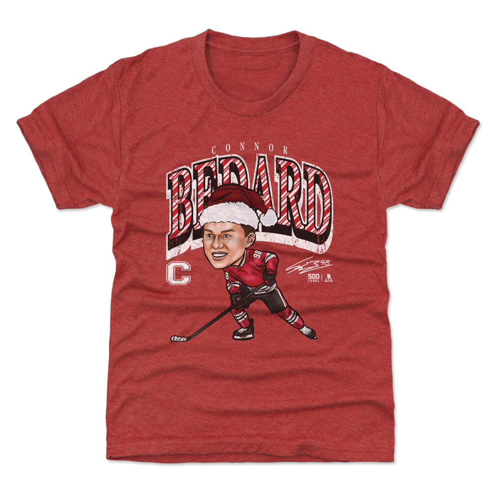 Connor Bedard Chicago Cartoon Santa Hat