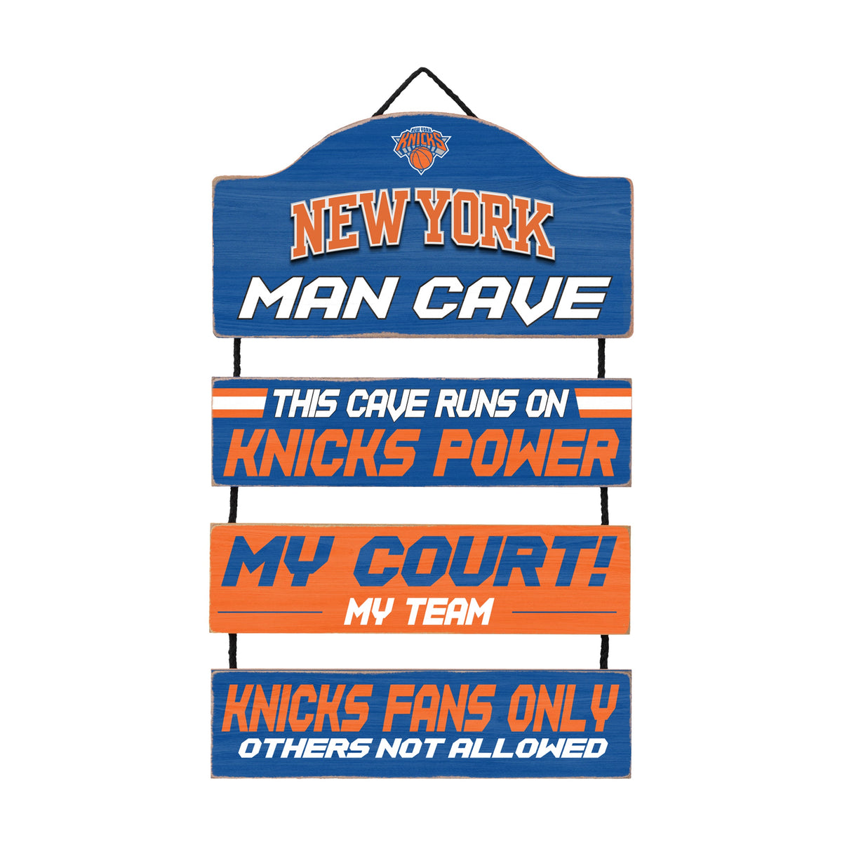 New York Knicks Wooden Man Cave Dangle Sign 1