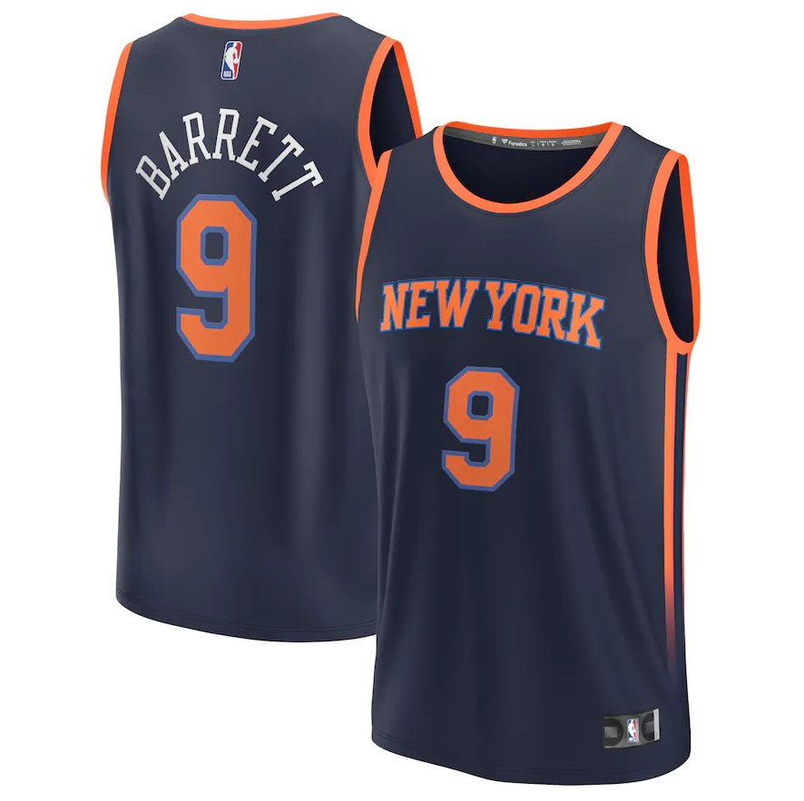 RJ Barrett New York Knicks Fast Break Replica Jersey - Statement Edition - Navy 1