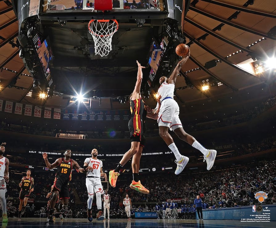 RJ Barrett Slam Dunk New York Knicks 8" x 10" Basketball Photo 1
