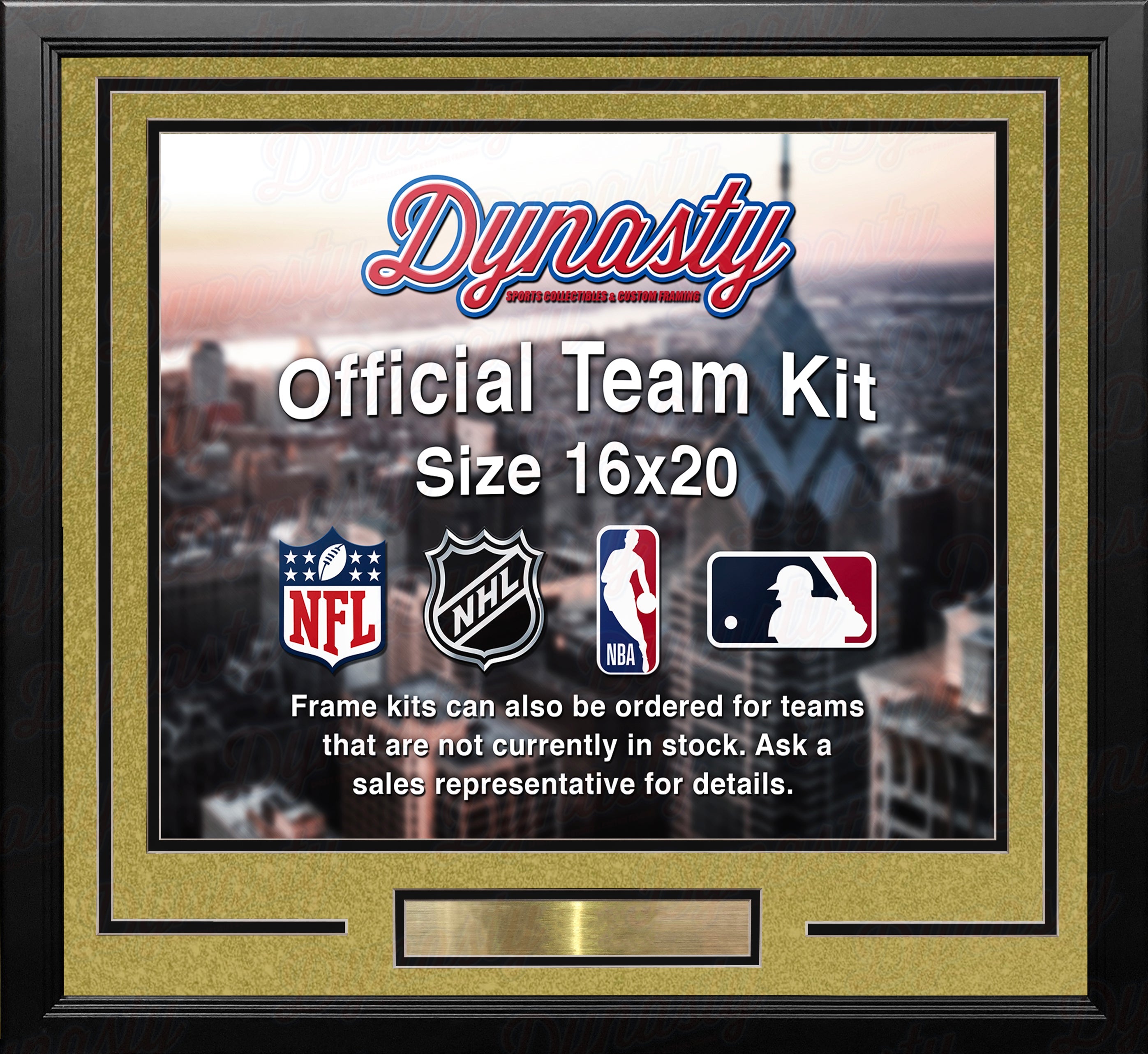 Vegas Golden Knights Gold Custom NHL Hockey 16x20 Picture Frame Kit