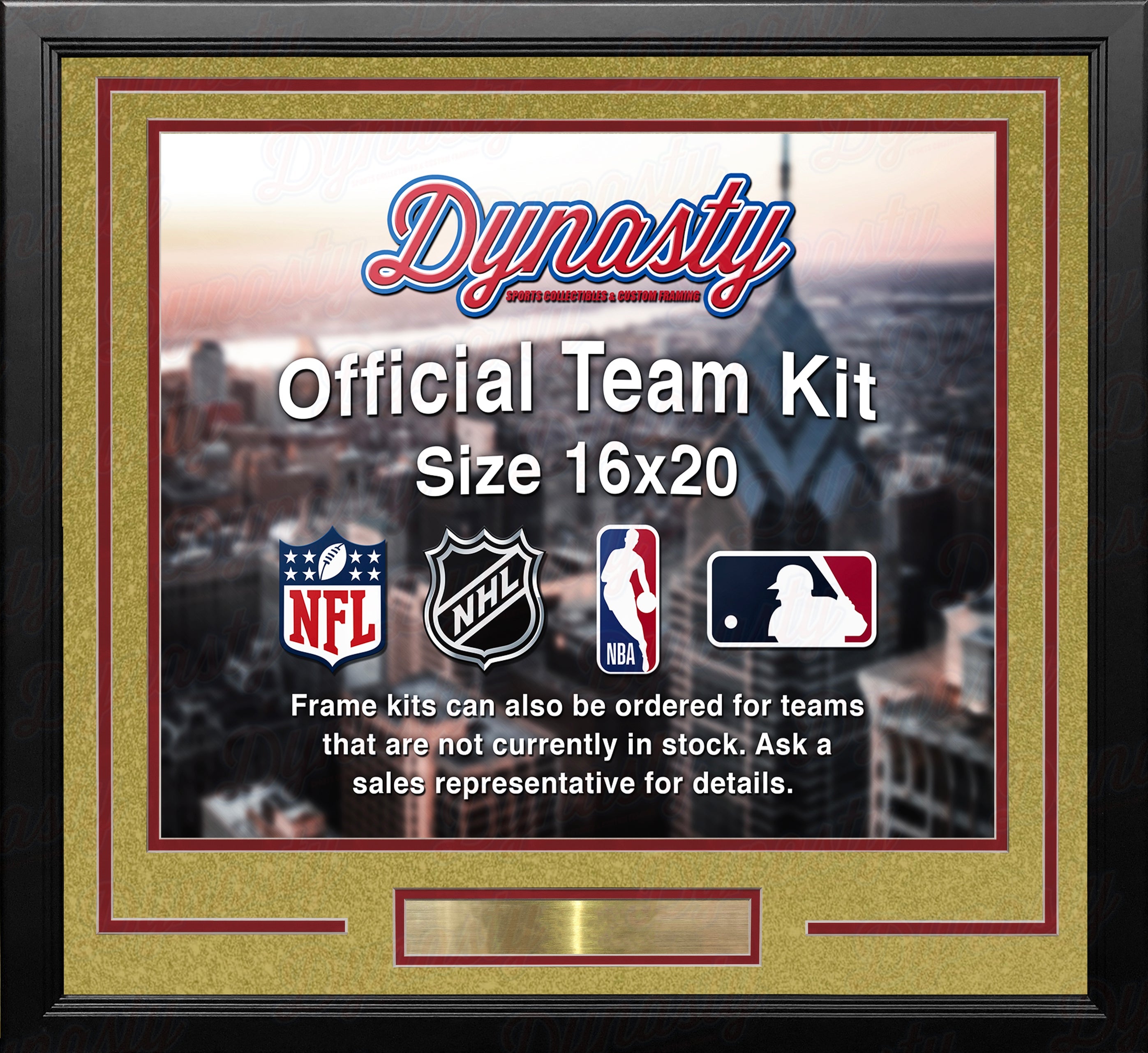 Vegas Golden Knights Gold Custom NHL Hockey 16x20 Picture Frame Kit