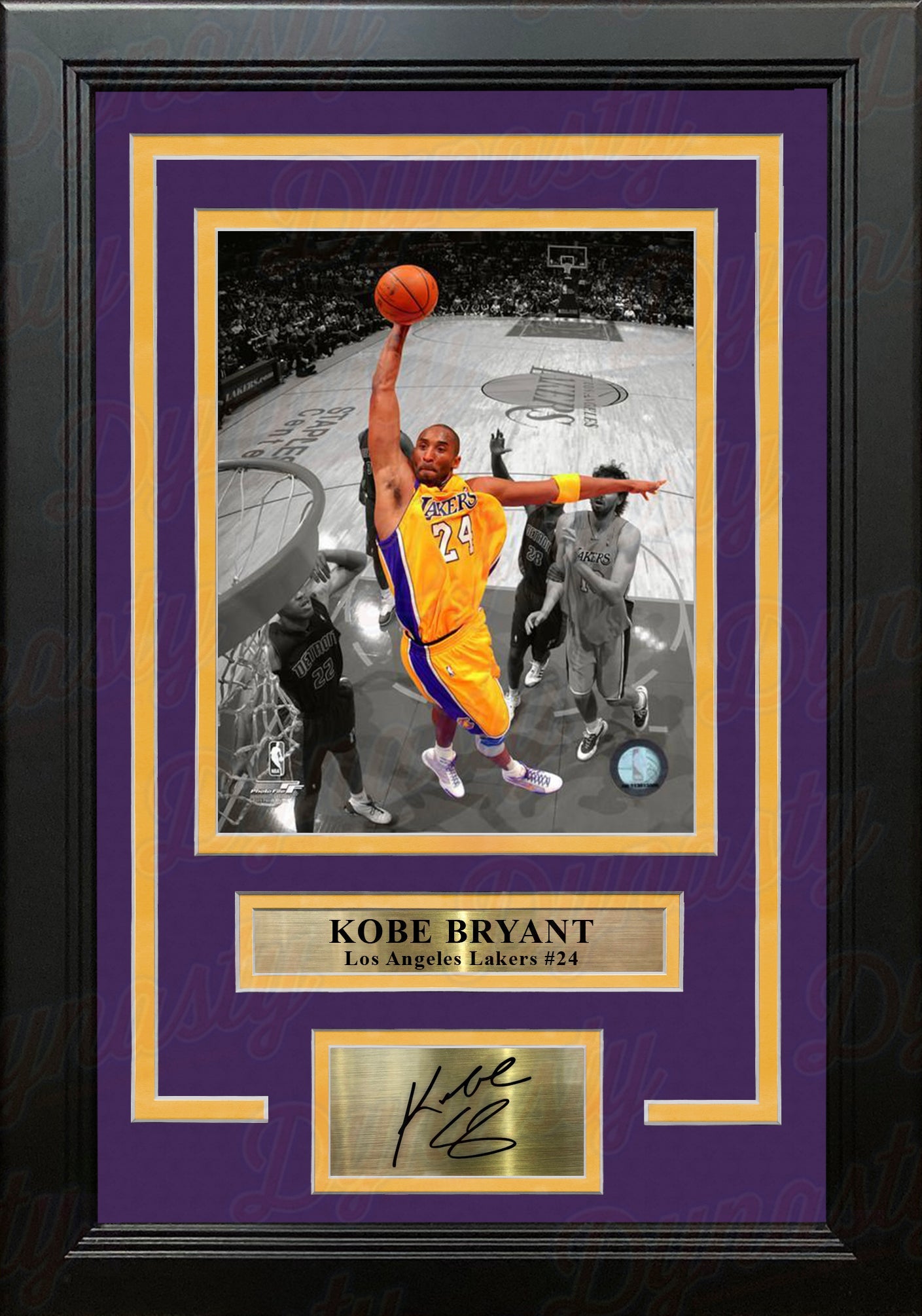 Kobe Bryant Spotlight Dunk Los Angeles Lakers 8" x 10" Framed Photo with Engraved Autograph 1