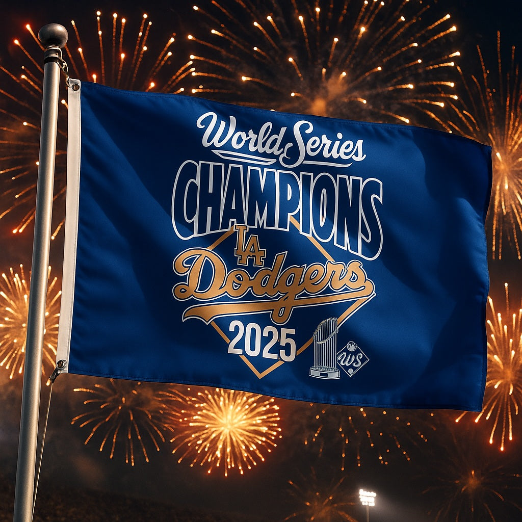 LA Dodgers 2025 World Series Champions 3x5 Flag