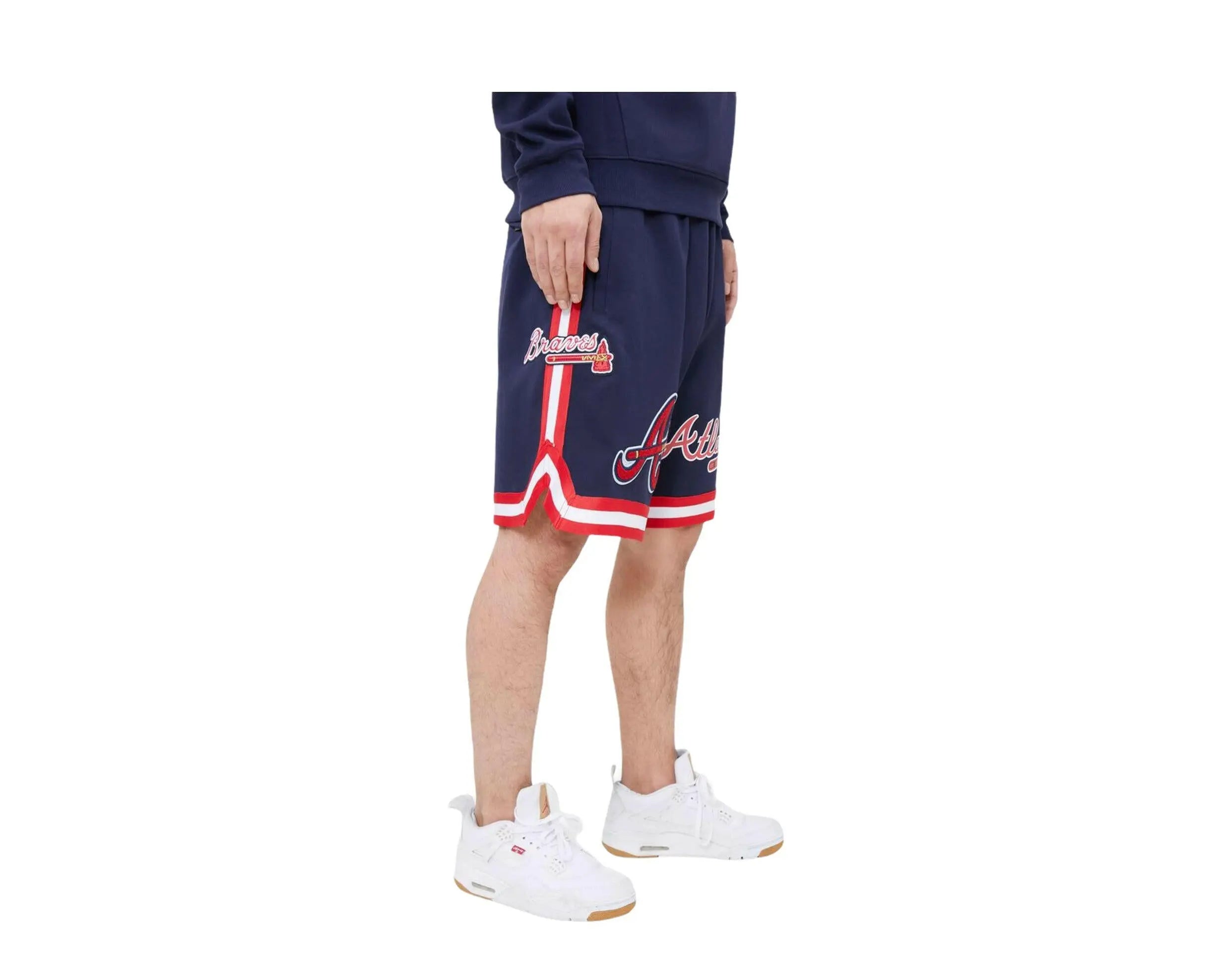 Pro Standard Atlanta Braves Pro Team Men Jogger Shorts Midnight Navy 3