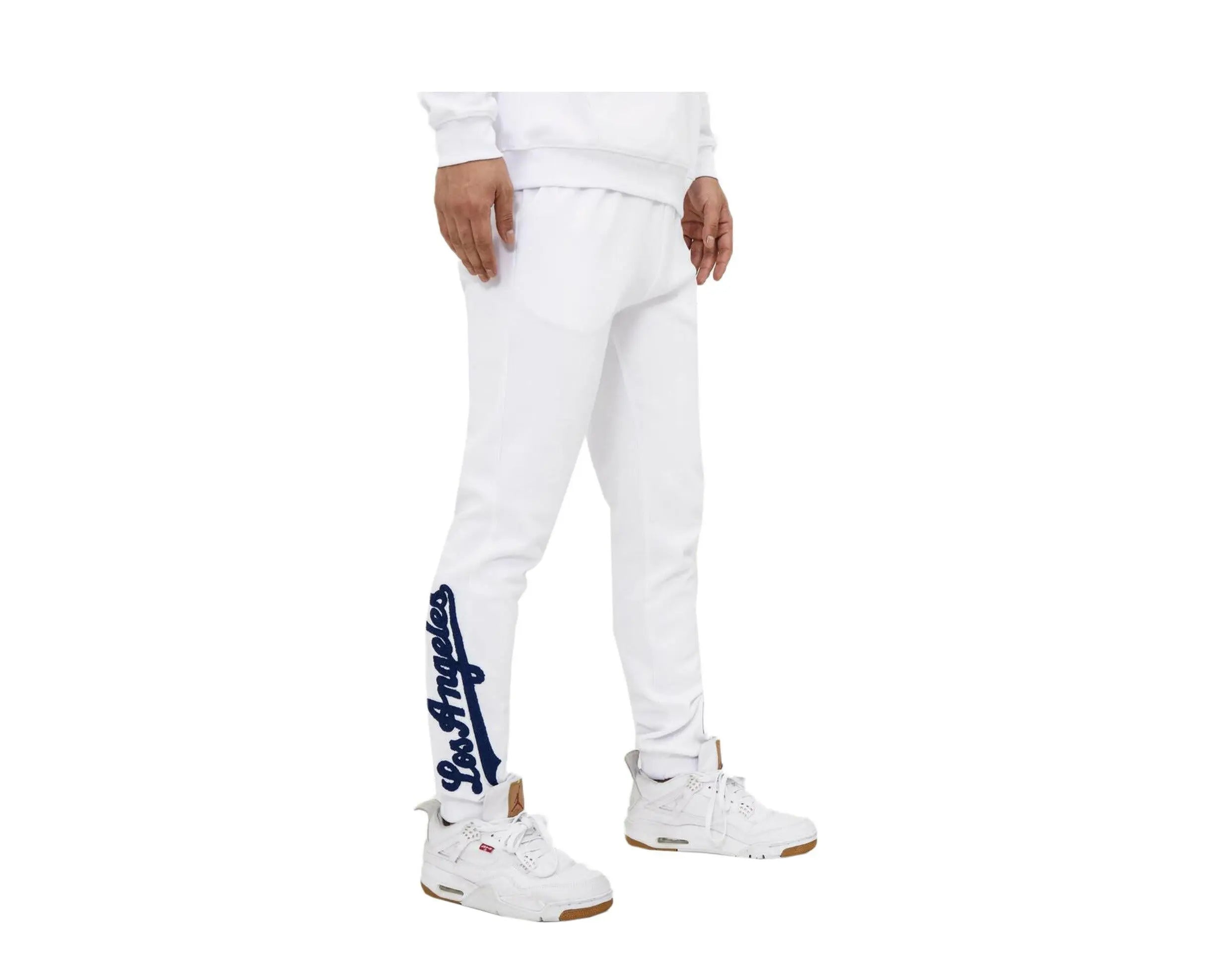 Pro Standard Los Angeles Dodgers Logo Men Joggers White 3