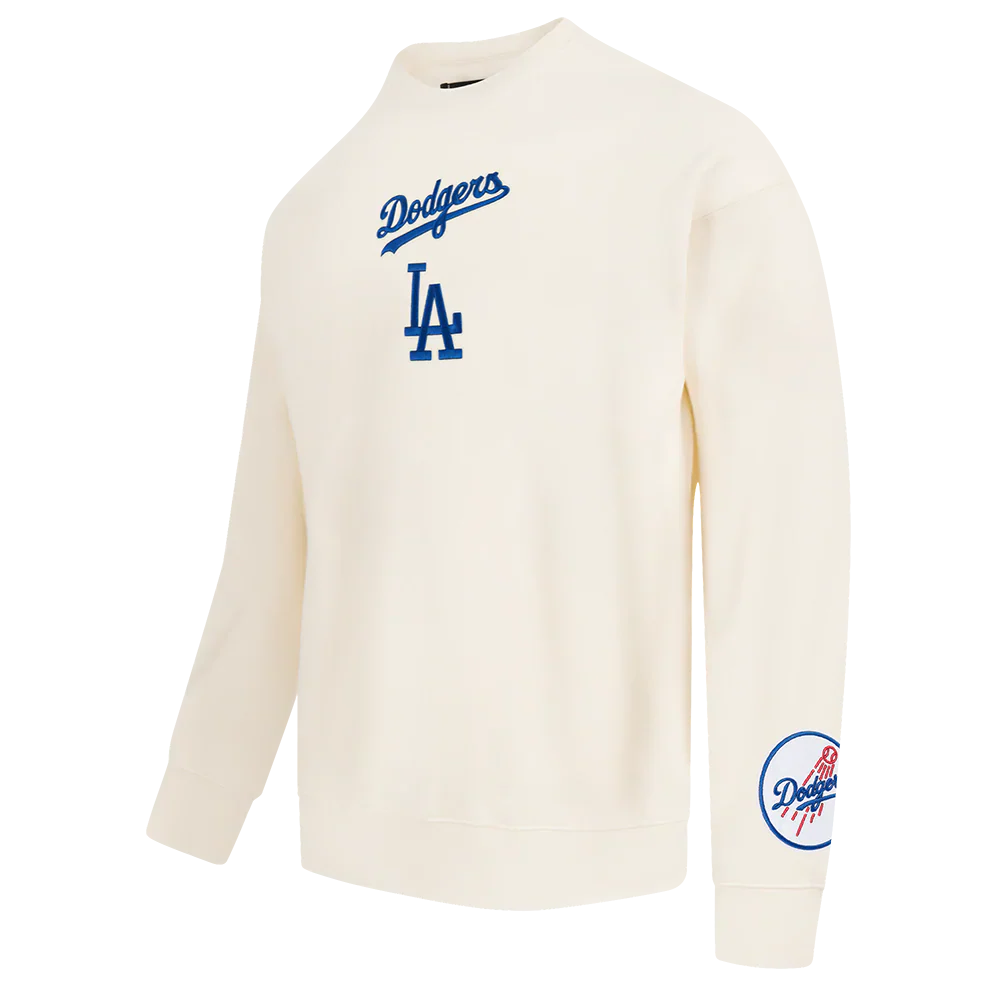 Pro Standard LA Dodgers Wingspan Drop Shoulder Crewneck - Eggshell 3