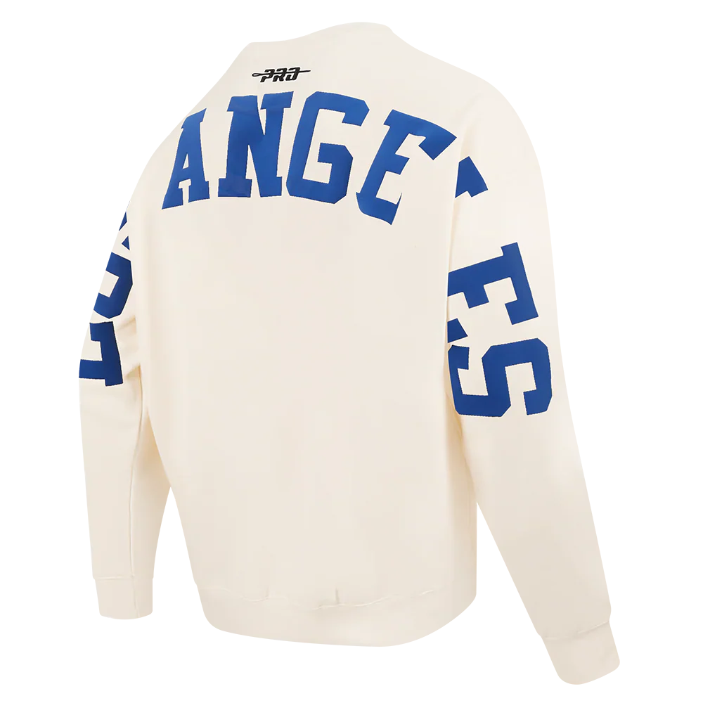 Pro Standard LA Dodgers Wingspan Drop Shoulder Crewneck - Eggshell 4